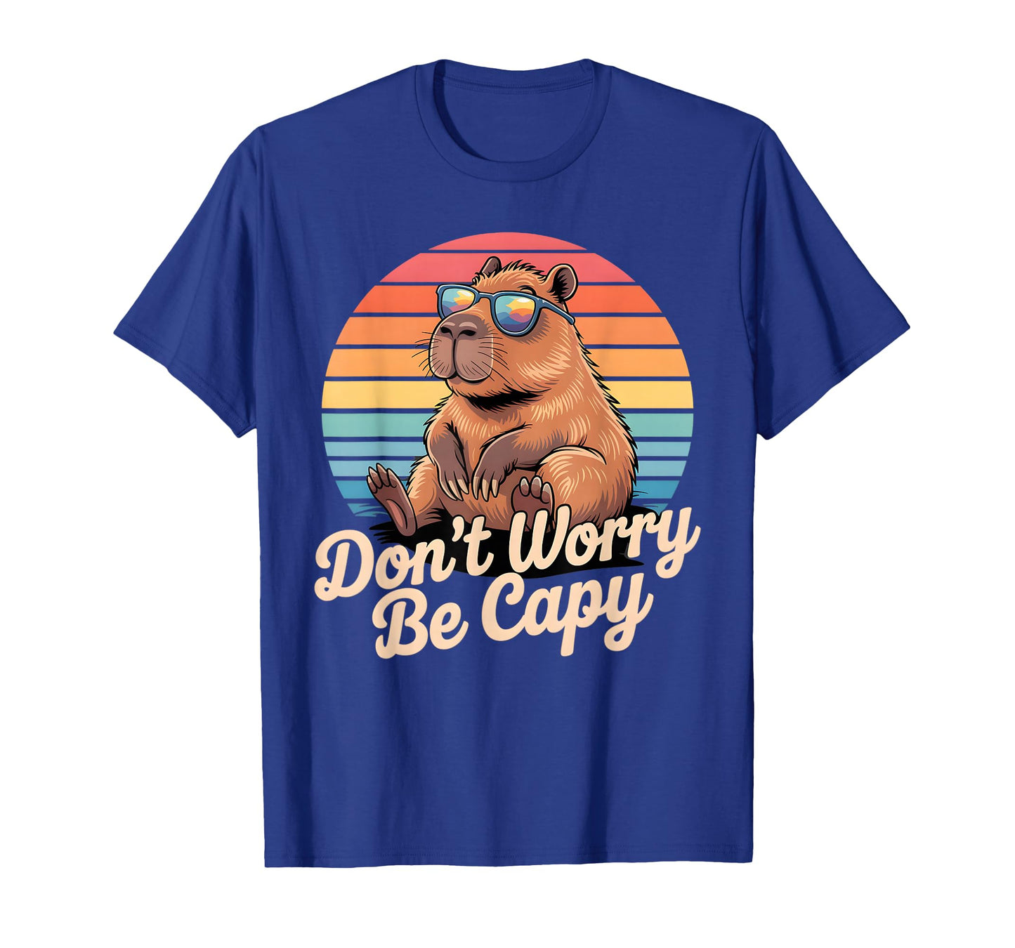 Dont Worry Be Capy Funny Capybara Retro Men Boys Kids Women T-Shirt