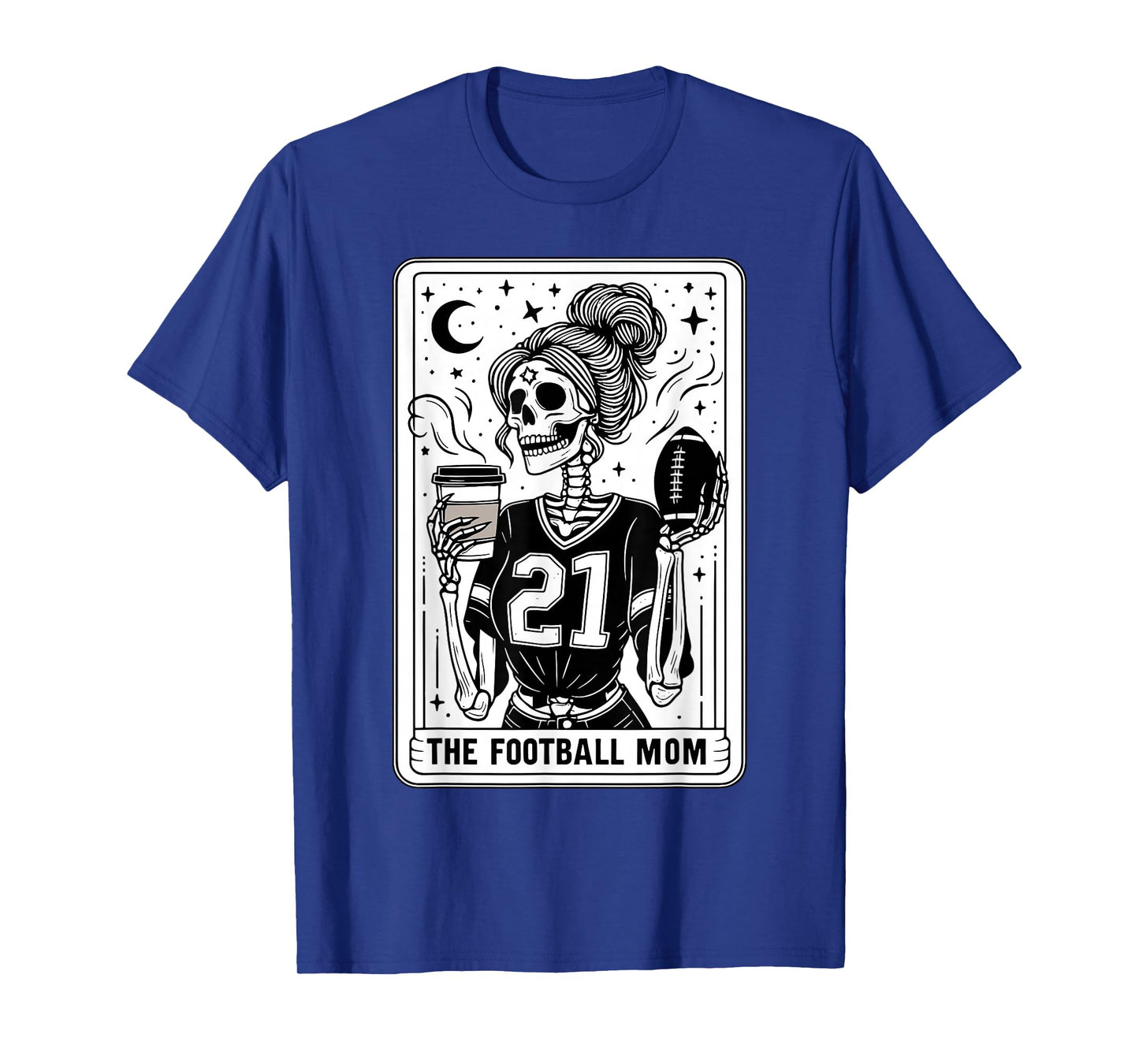 Football Mom Tarot Card Skeleton Football Mama Witch vibes T-Shirt