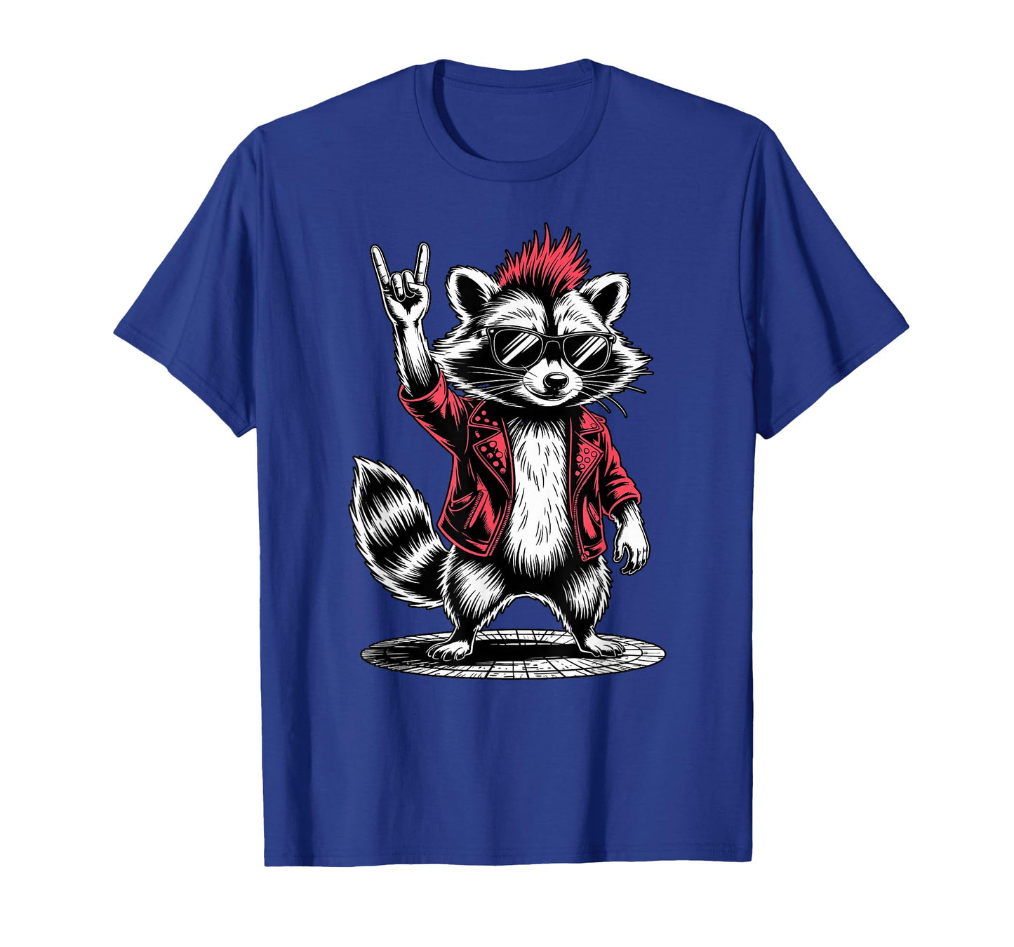 Retro Raccoon Rock Music Men Kids Women Funny Raccoon Punk T-Shirt
