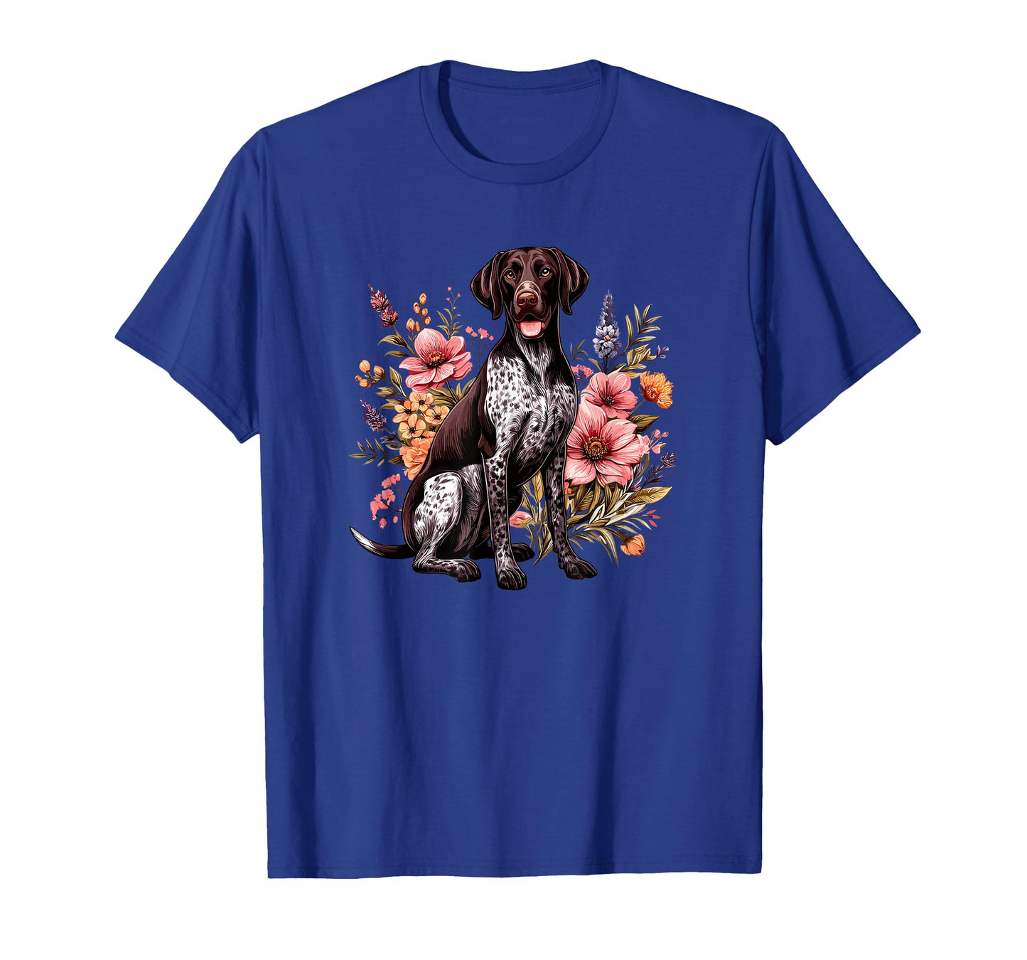 GSP Hunting Dog Vintage Flowers German Shorthaired Pointer T-Shirt