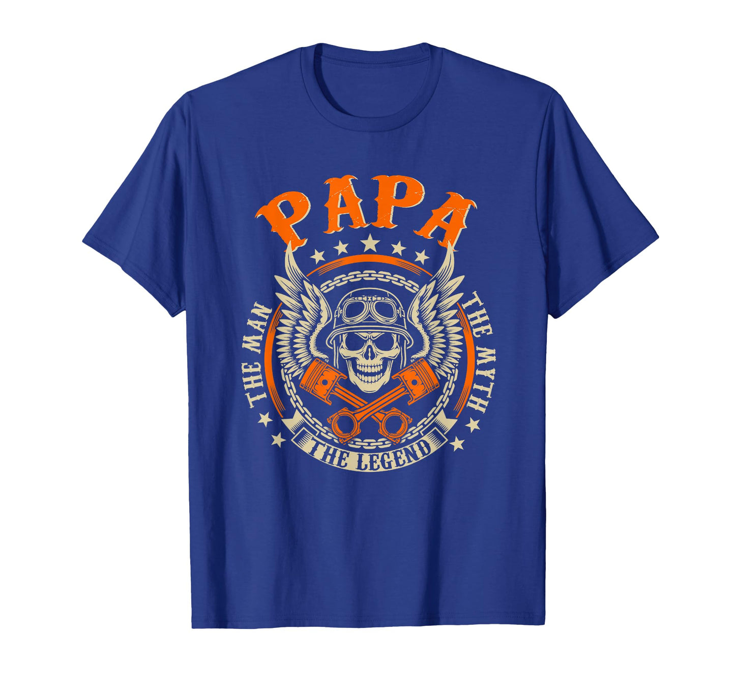 Vintage Biker Papa Motorcycles Biker For Fathers Day Mens T-Shirt