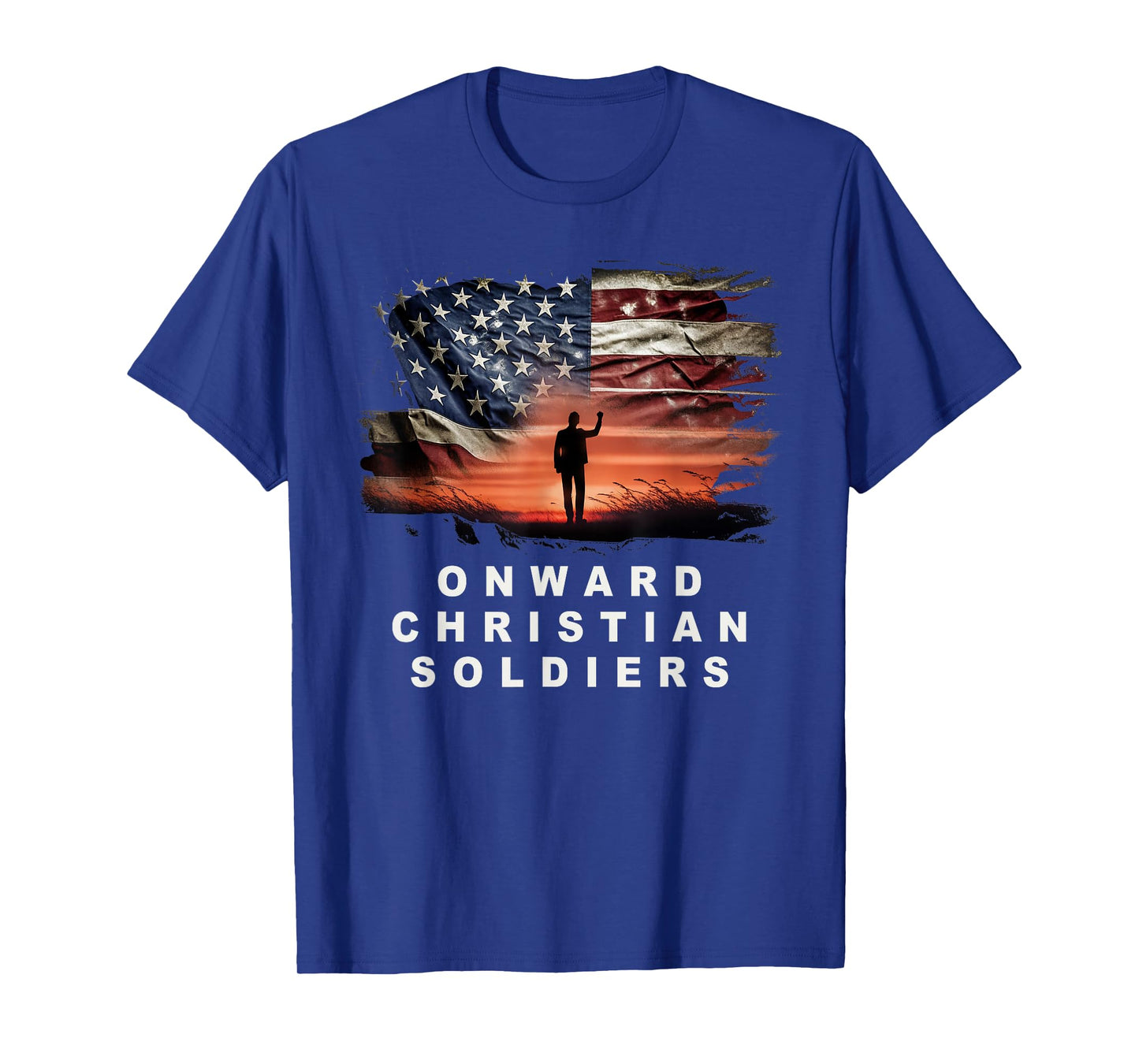 Onward Christian Soldiers β Faith Vintage Flag USA Graphic T-Shirt