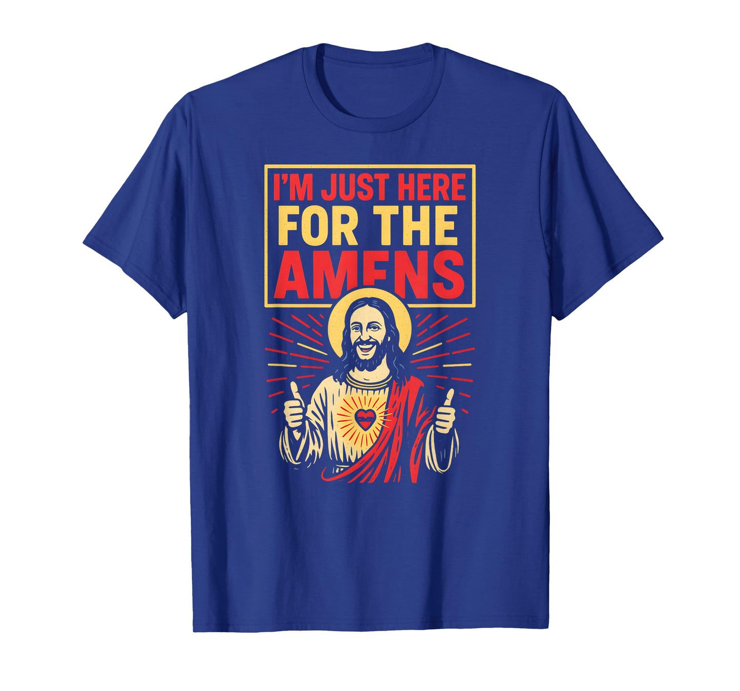 Faith Humor Im Just Here for The Amens Cool Womens Religious T-Shirt