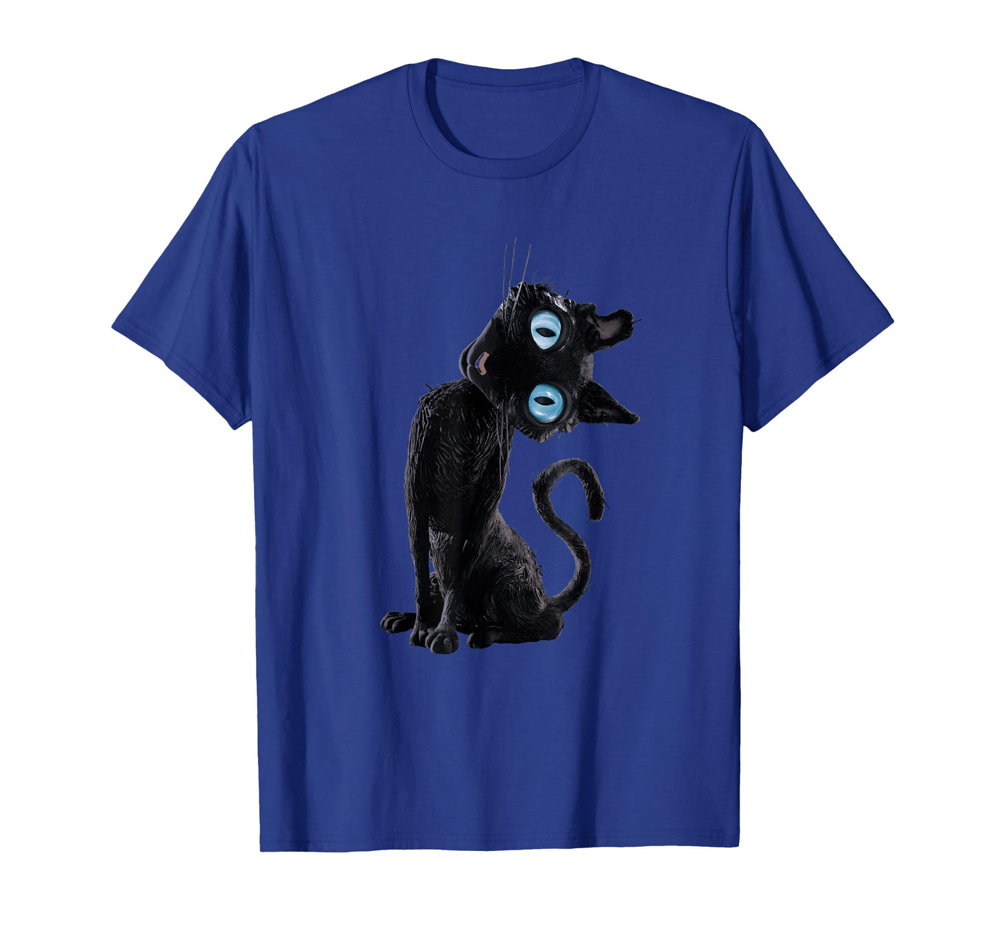 Black Cat Lazy Cute Meme Button Eyes Kitty Lovers T-Shirt