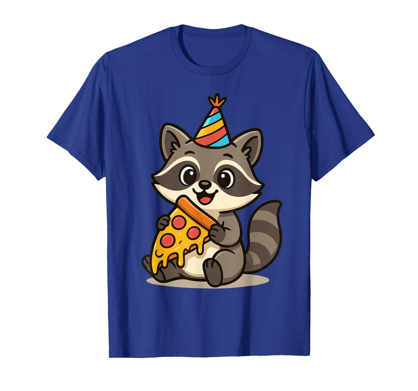 Birthday Raccoon Pizza Cute Kawaii Kids Birthday Party T-Shirt