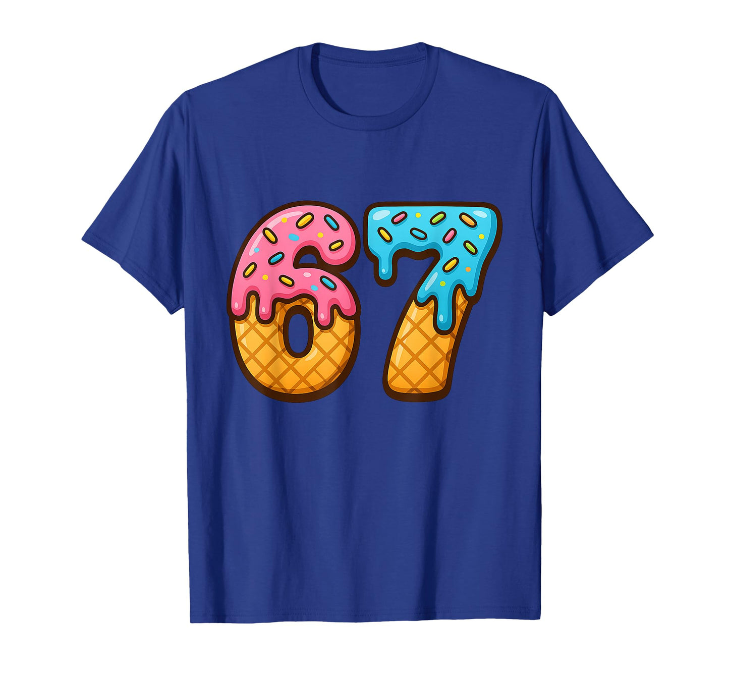 67 Ice Cream Drip Meme Funny Six Seven Gen Alpha Slang T-Shirt
