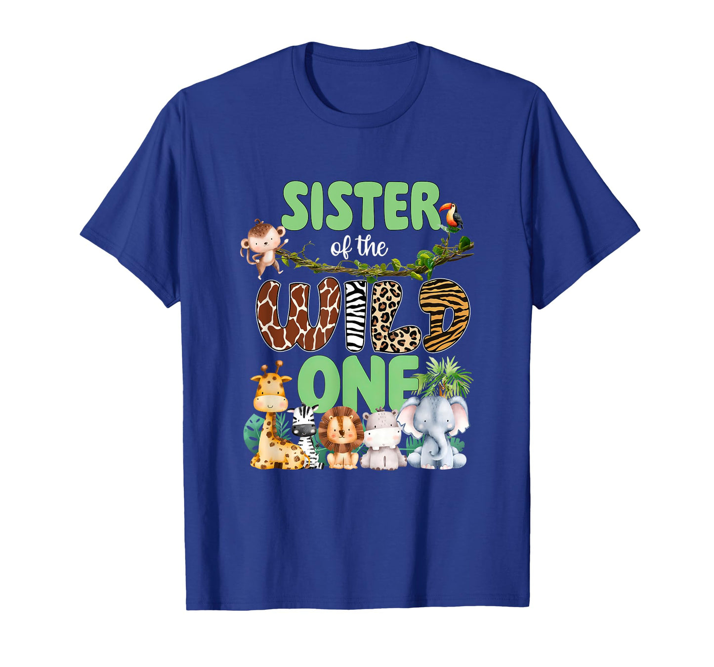 Sister of The Wild One 1st Birthday Boy Kids Safari Jungle T-Shirt