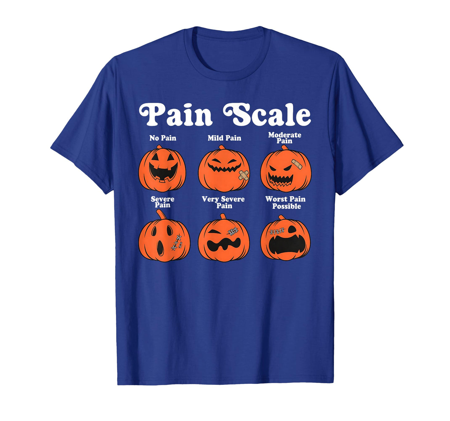 Pain Scale Spooky Pumpkin Fall Halloween Trauma Nurse Triage T-Shirt
