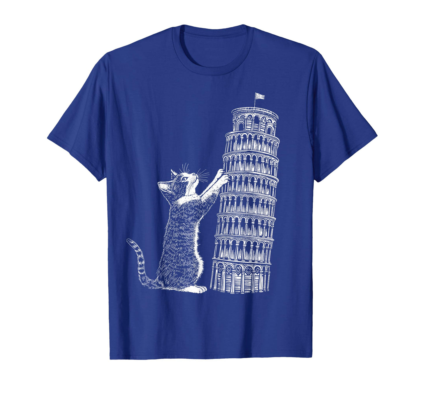 Cat Scratching the Leaning Tower of Pisa β Italy Funny Cat T-Shirt