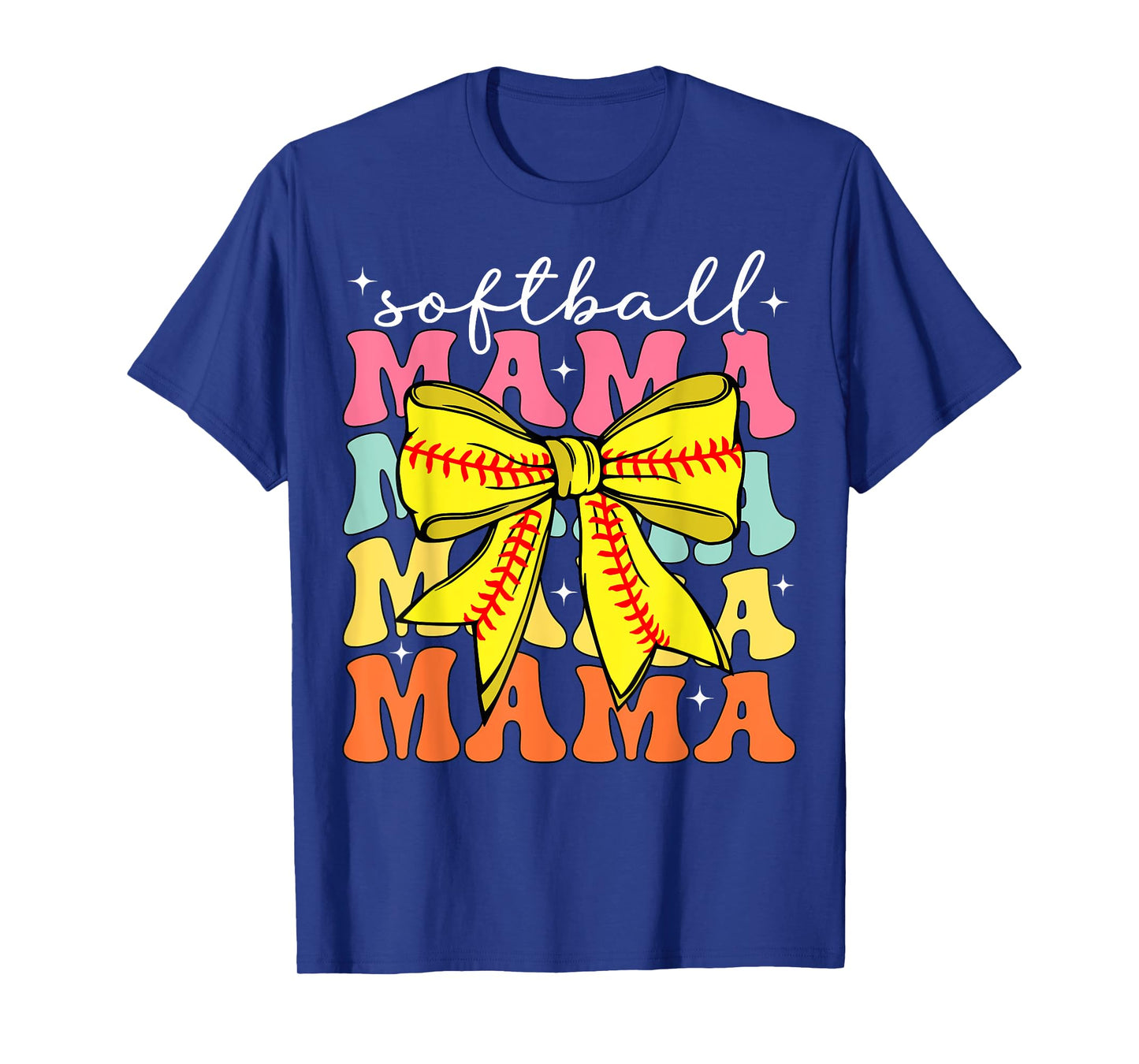 Softball Mama Coquette Bow Softball Mom Mothers Day Game day T-Shirt