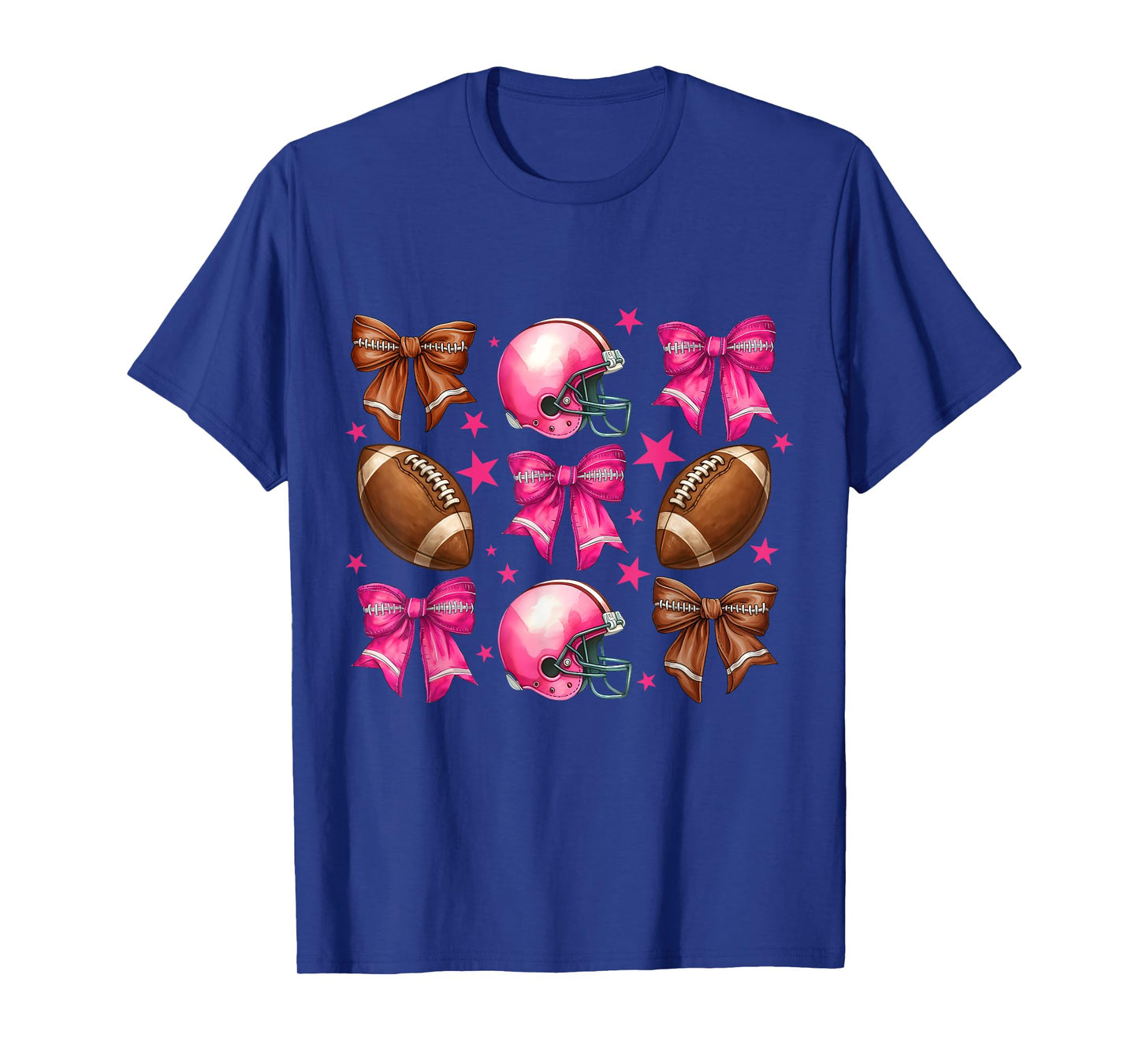 Coquette Bow Football Lover Game Day Football Women Girls T-Shirt