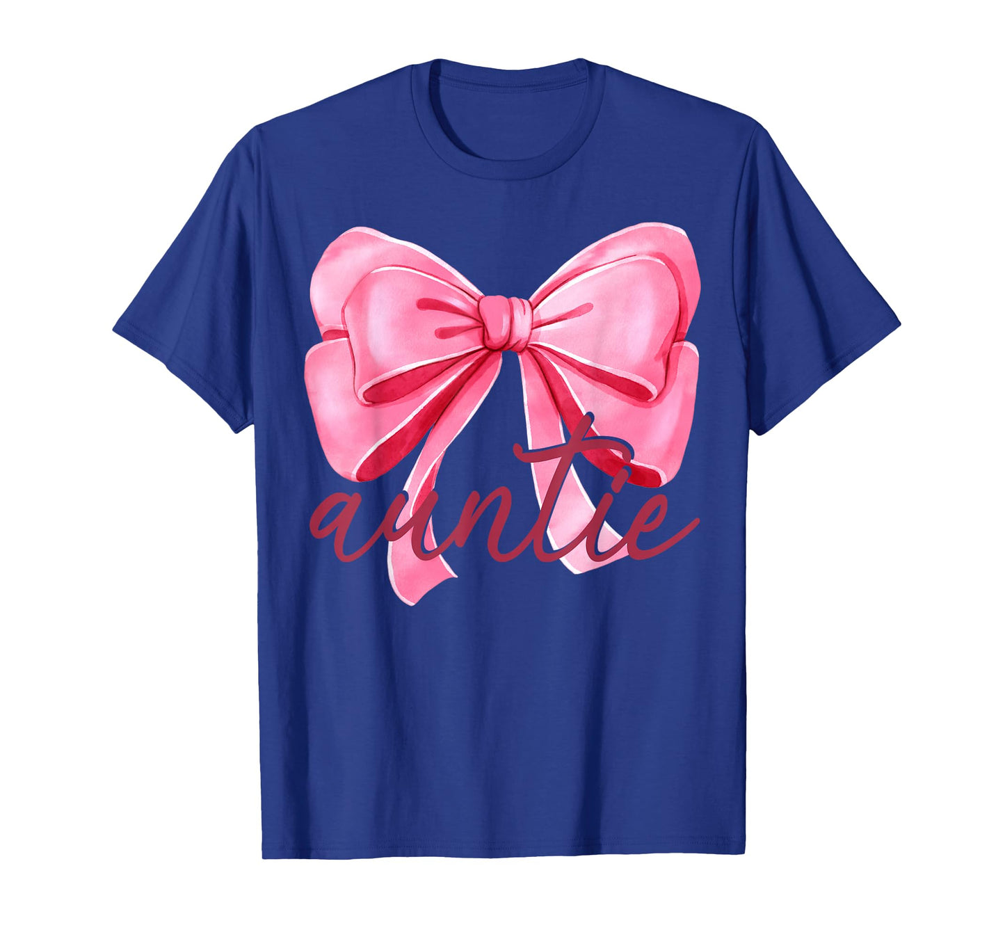 Auntie Pink Bow Birthday Baby Shower Family Pink Ribbon T-Shirt