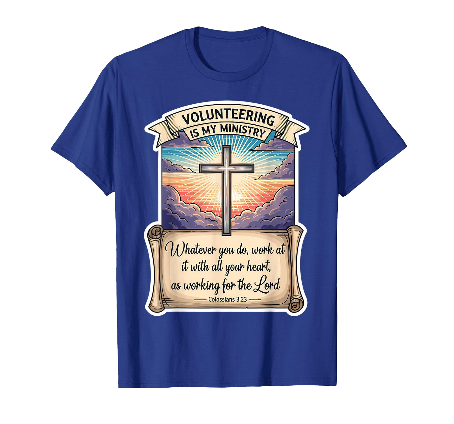 Christian Volunteer Volunteering is My Ministry Jesus Christ T-Shirt