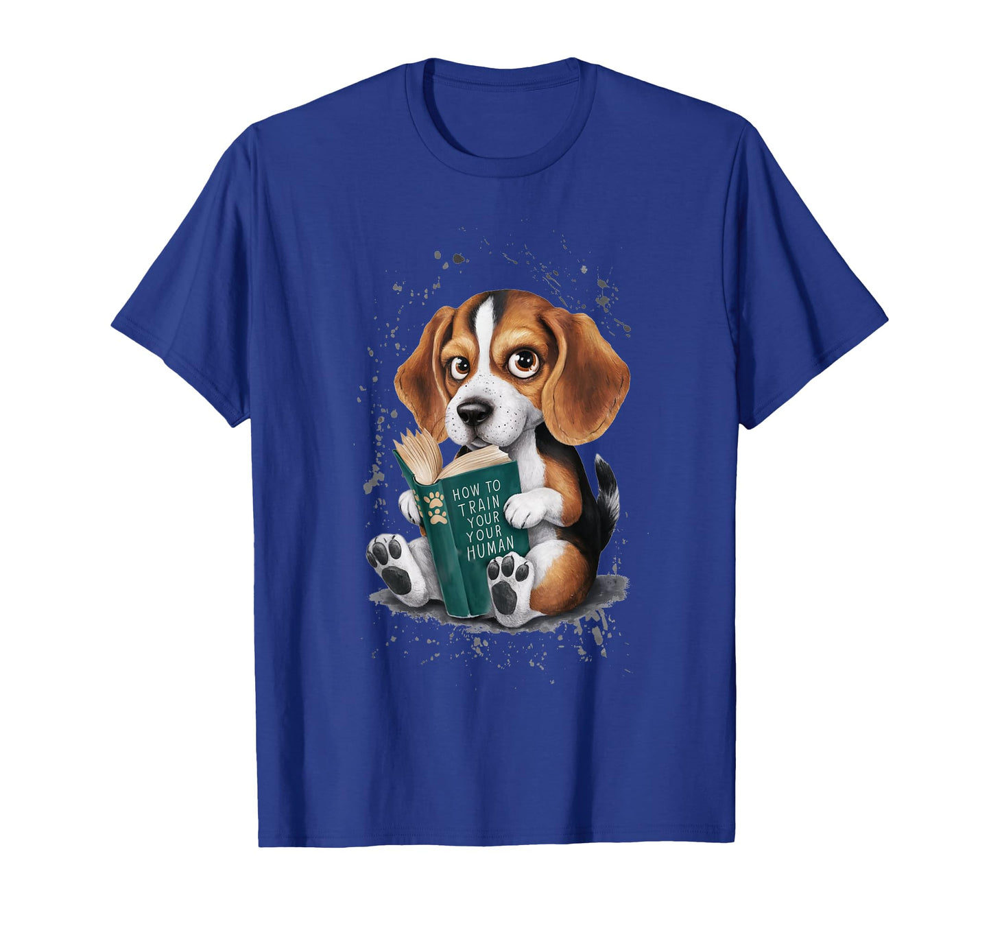 Funny Beagle Puppy Reading "How to Train Your Human" Design T-Shirt