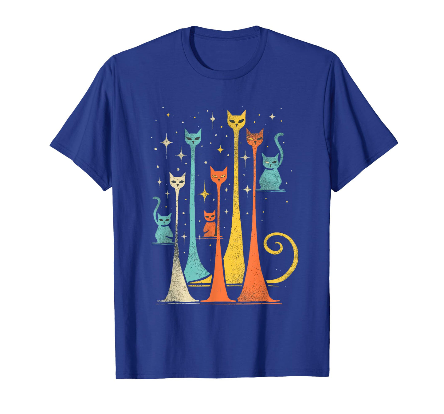 Cute Cat Gang Vintage Shirt 50s Retro Space Cat Print T-Shirt