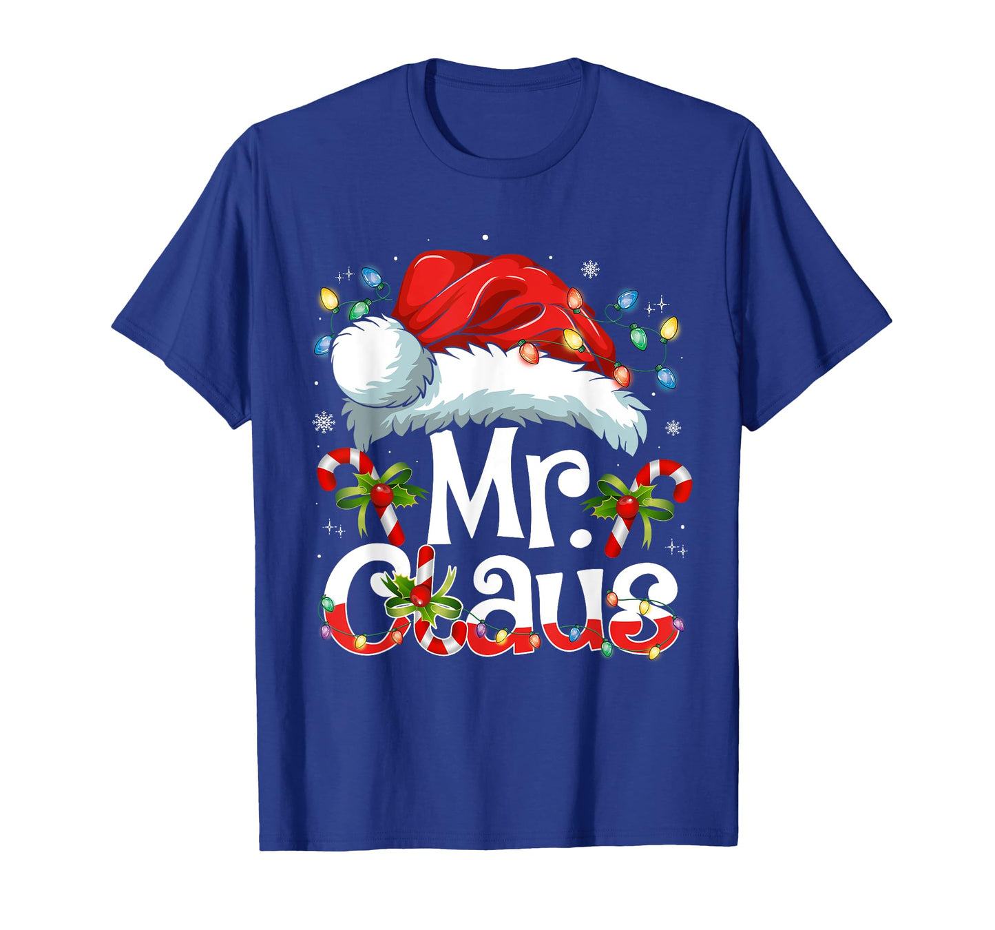 Mr and Mrs Claus Couples Matching Christmas Pajamas Santa T-Shirt