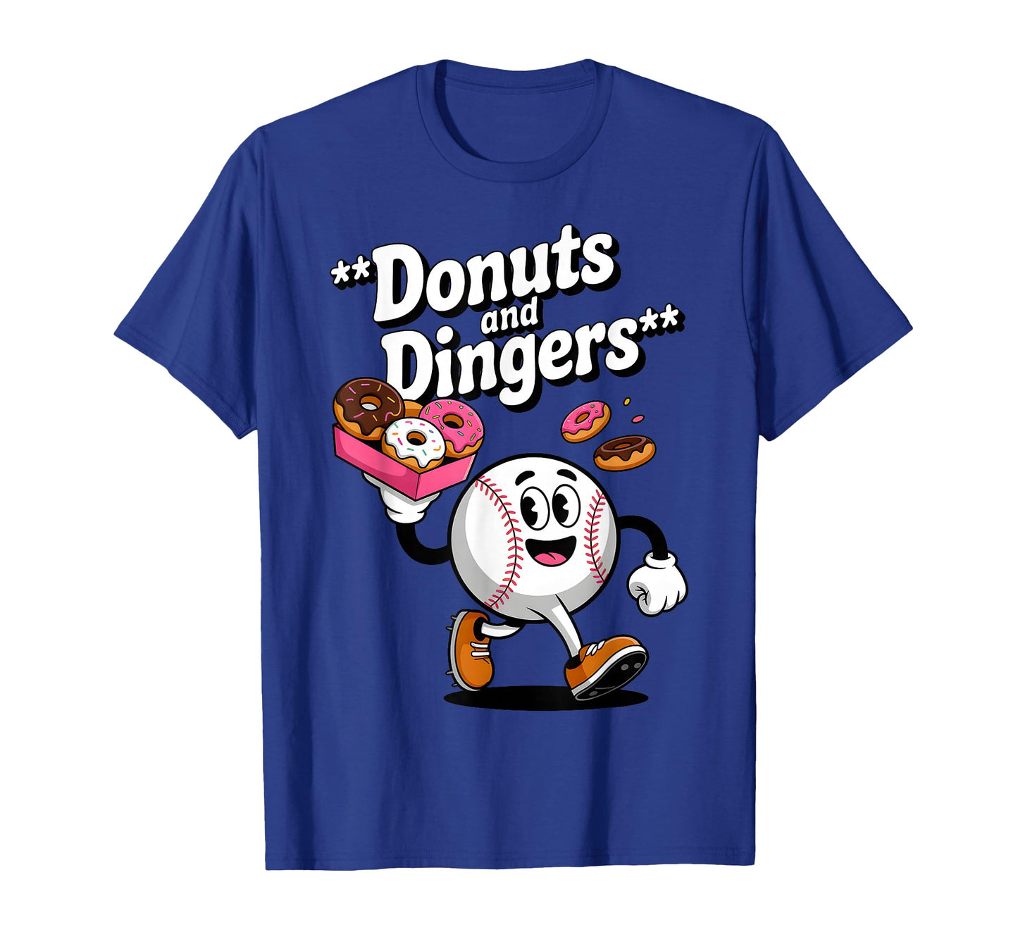 Donuts And Dingers Baseball Fan Humor Donut T-Shirt