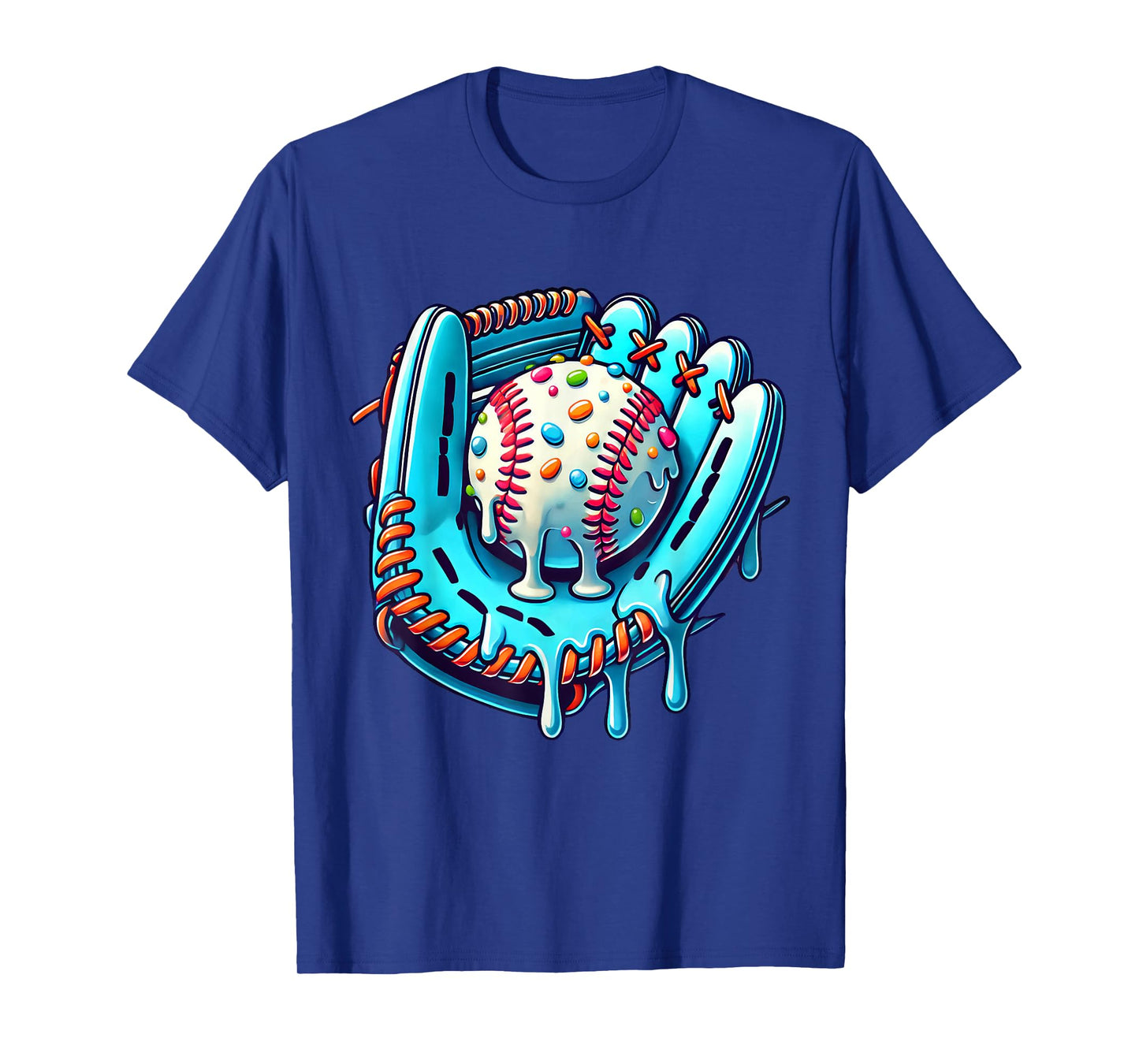 Baseball Drip Design Ice Cream Sprinkles Baseball Player T-Shirt