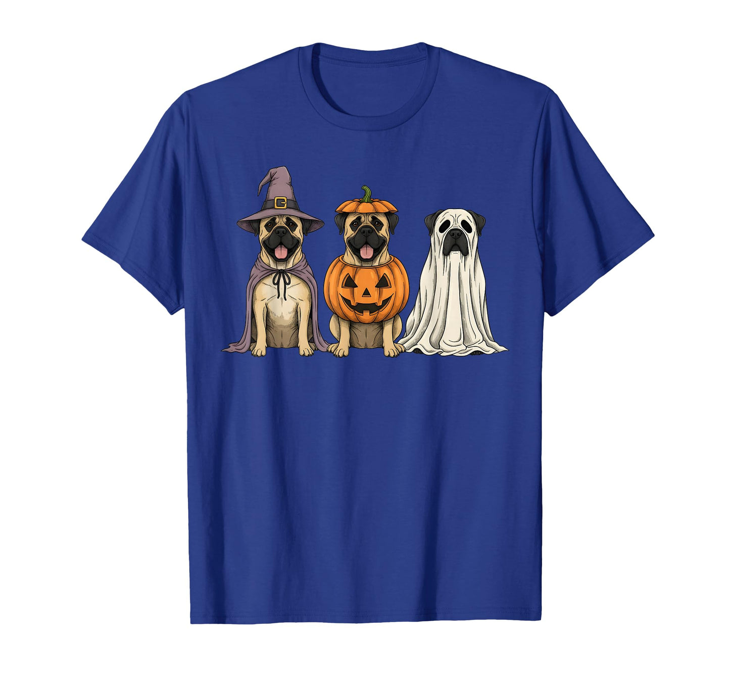 Spooky Ghost Bullmastiff Pumpkin Halloween Dog Lover T-Shirt