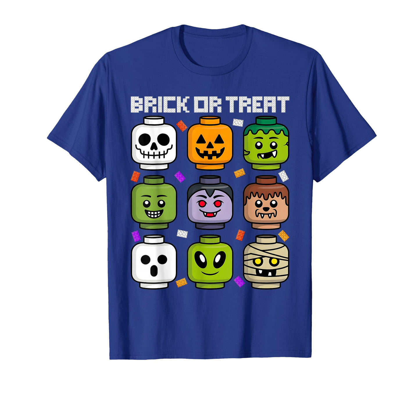Brick or Treat Halloween Master Builder Blocks Building Kids T-Shirt