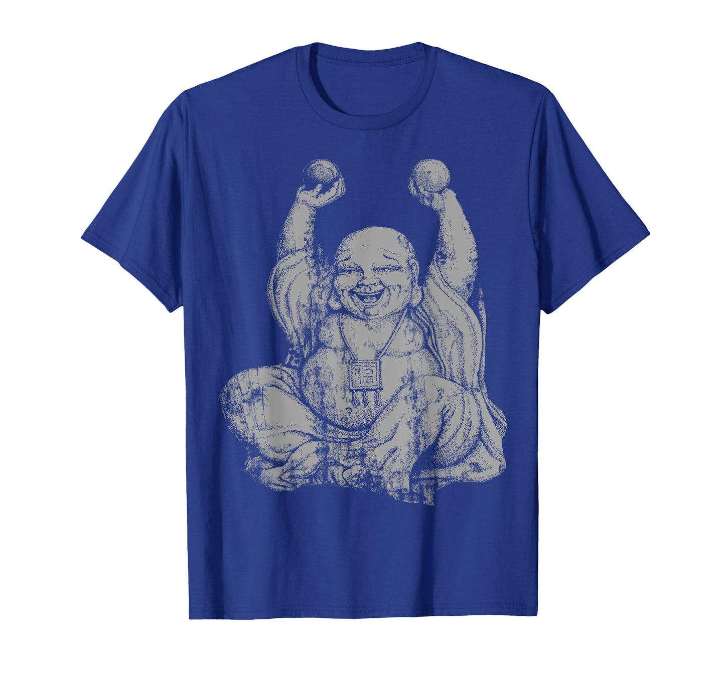 Silver Laughing Buddha Yoga T-Shirt