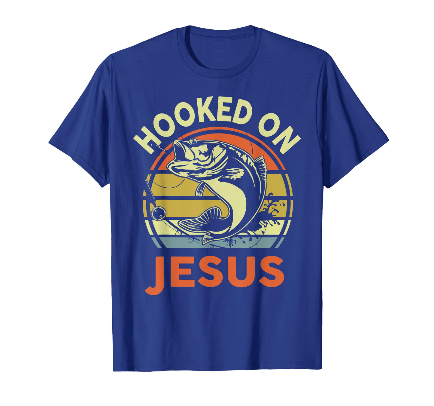 Hooked on Jesus Funny Christian Fishing Gift Dad Daughter T-Shirt
