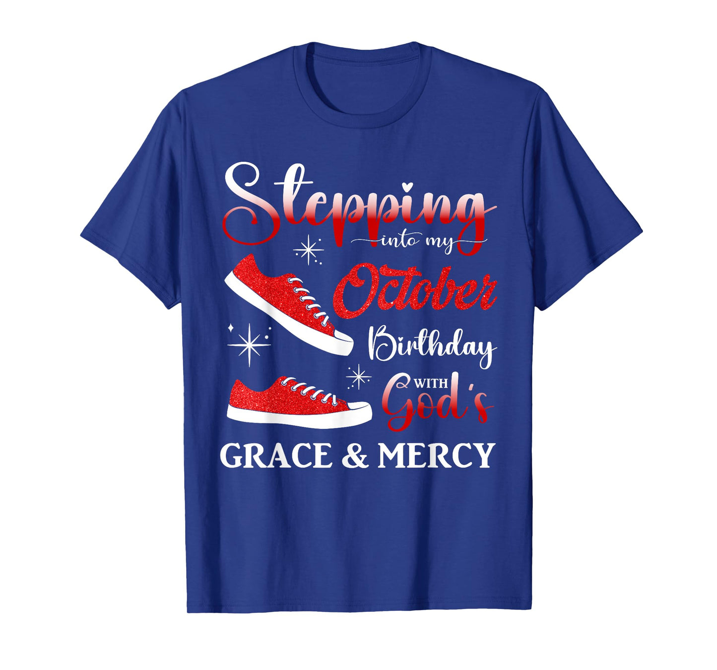 Stepping into My October Birthday Men Women Kids October BD T-Shirt