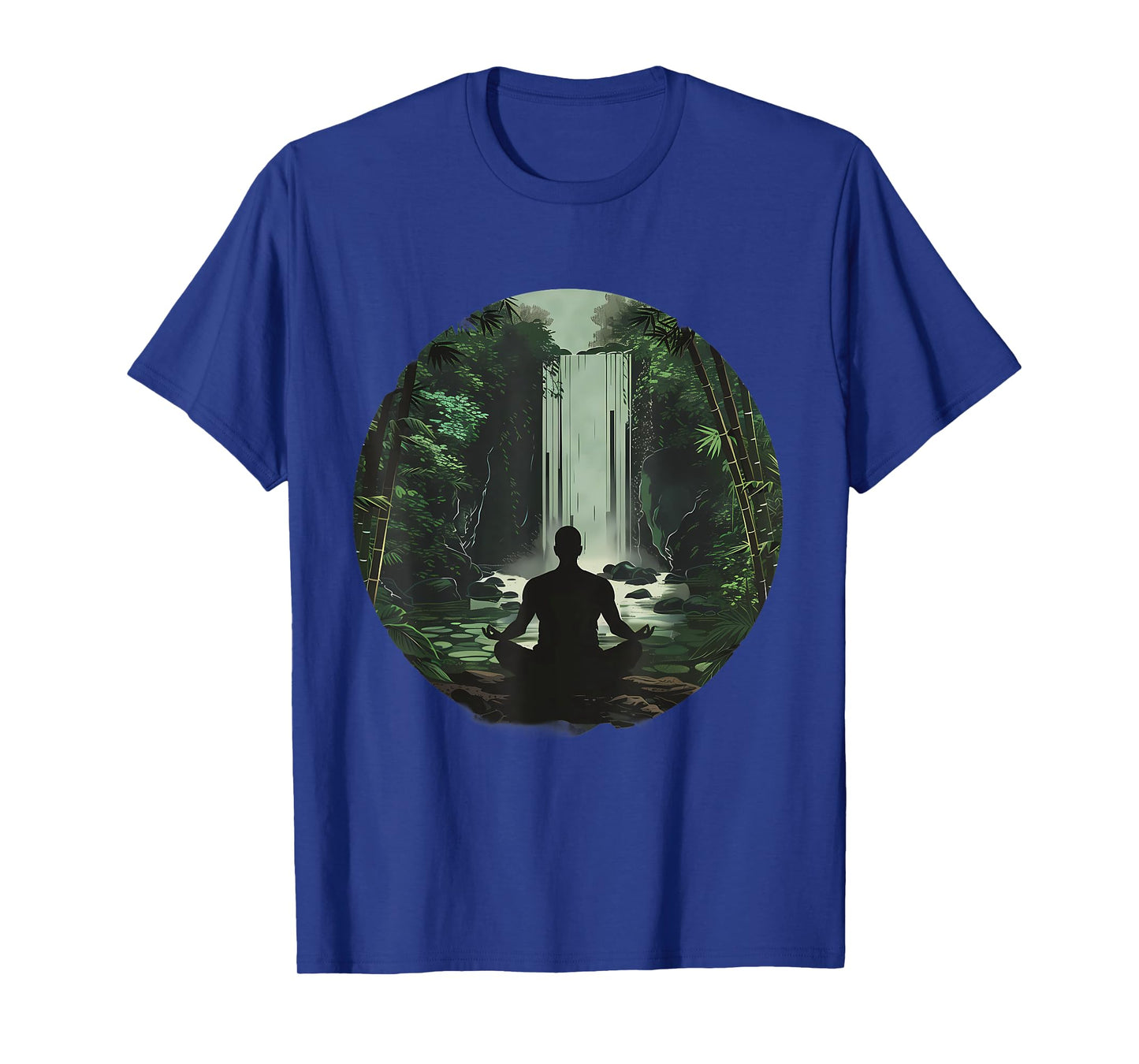 Meditation Zen Buddha Waterfall Buddhist Hindu Yoga Nature T-Shirt