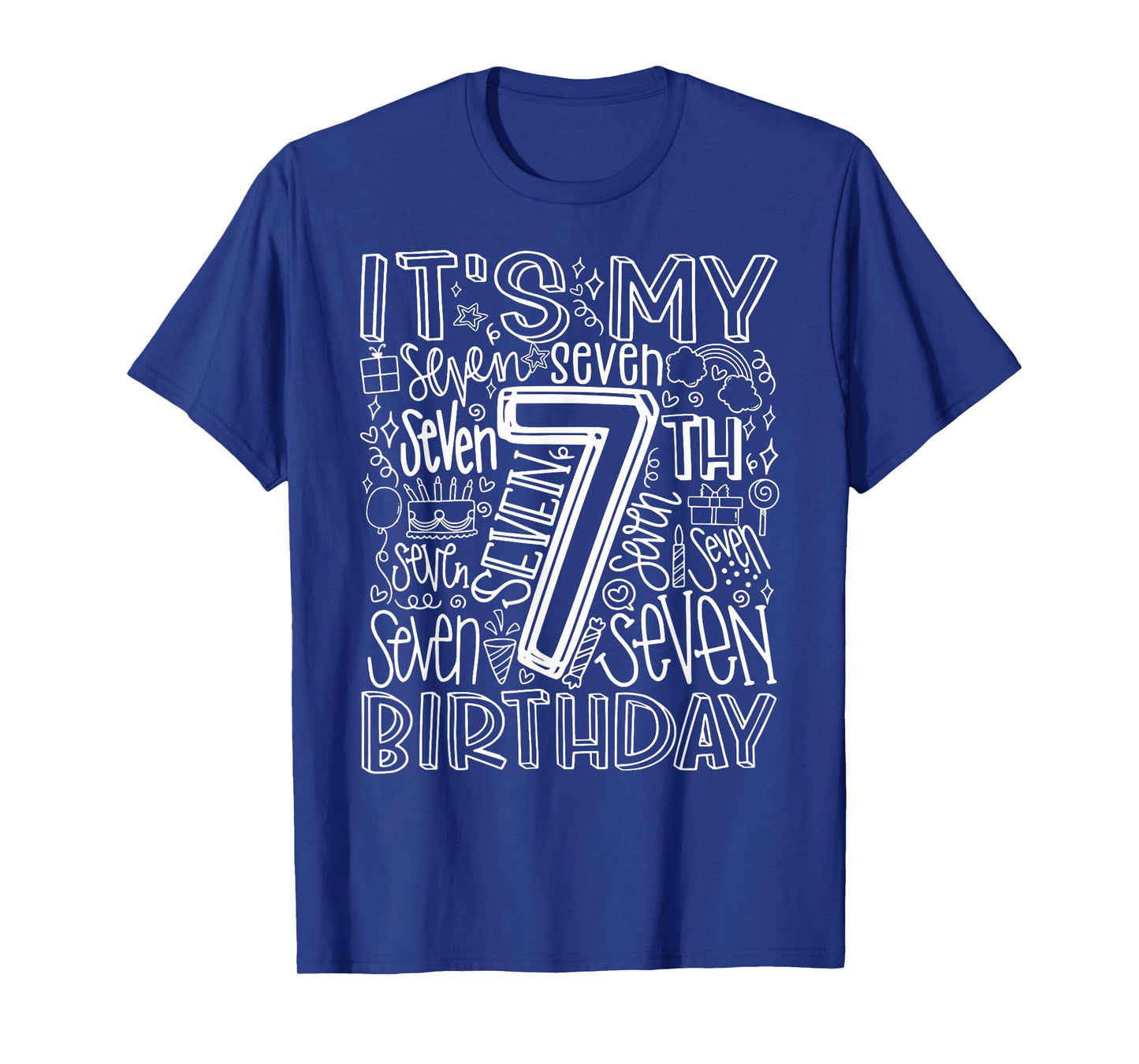 It's My 7th Birthday Seven 7 Year Old Bday Kids Boys Girls T-Shirt