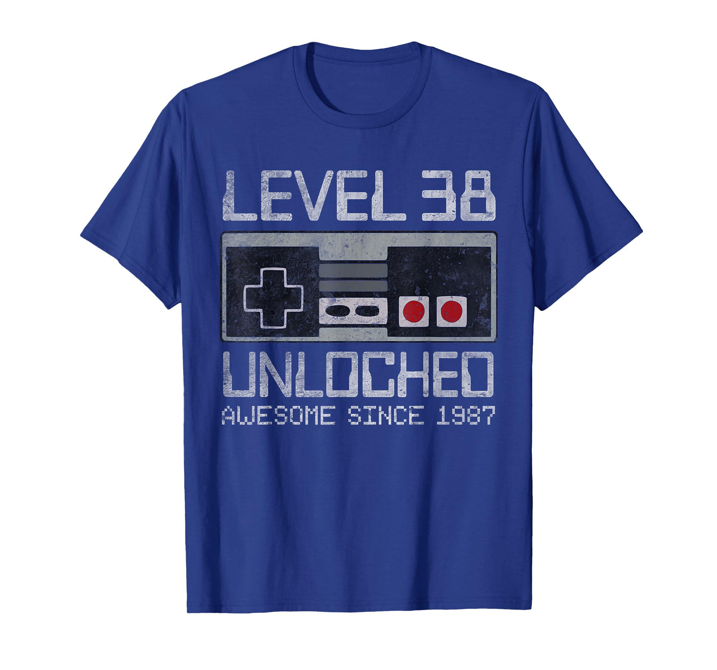 Level 38 Unlocked 38th Birthday 38 Year Old Video Gamer Men T-Shirt