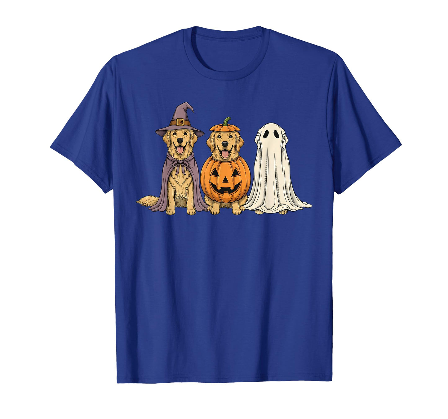 Spooky Ghost Golden Retriever Pumpkin Halloween Dog Lover T-Shirt