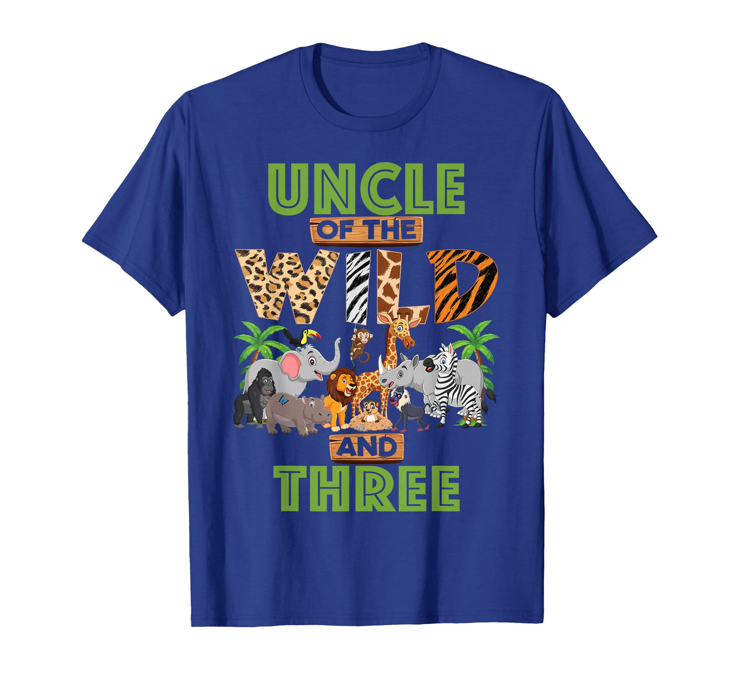 3rd Birthday Zoo Safari Jungle Uncle Of The Wild and Three T-Shirt