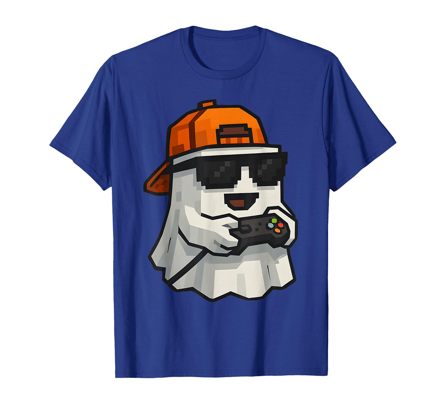 Halloween Ghost Gamer Funny Pixel Video Gaming Boys Men Kids T-Shirt