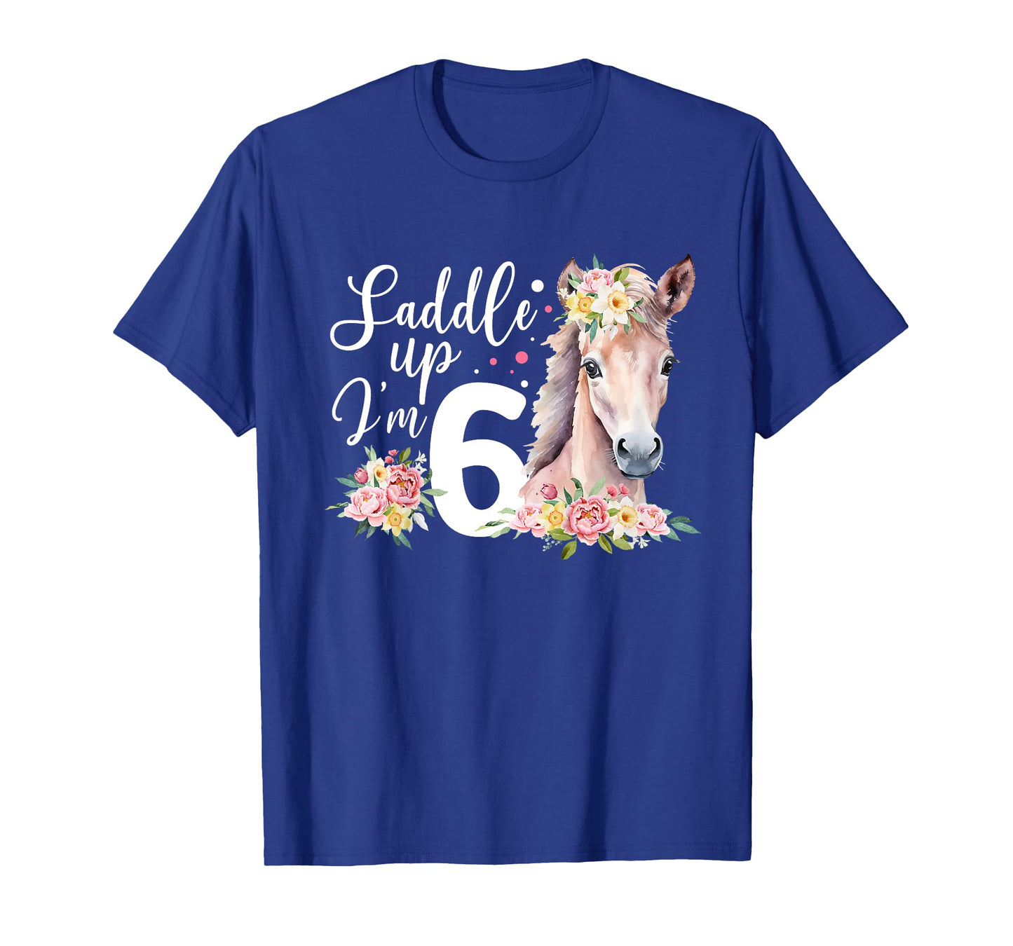6th Horse Birthday Six Year Old Girl Horses Birthday T-Shirt