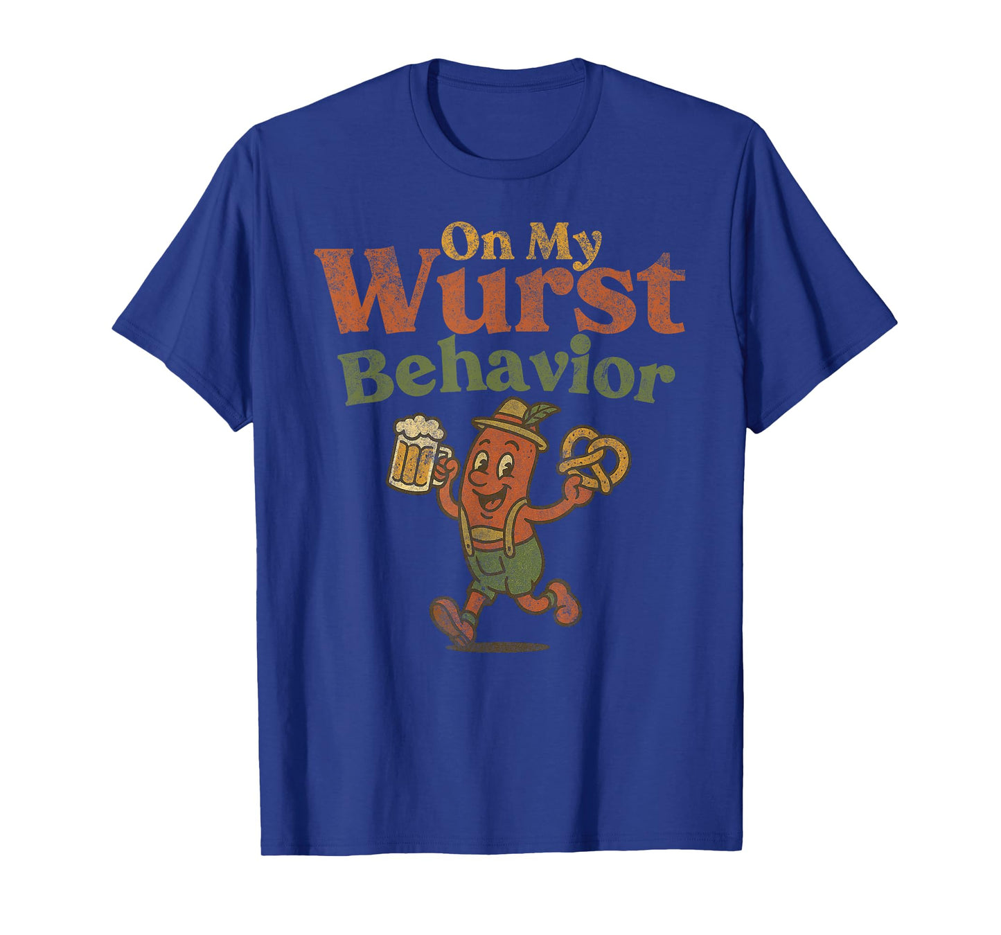 ON My Wurst Behavior Funny Vintage German Oktoberfest Tee T-Shirt