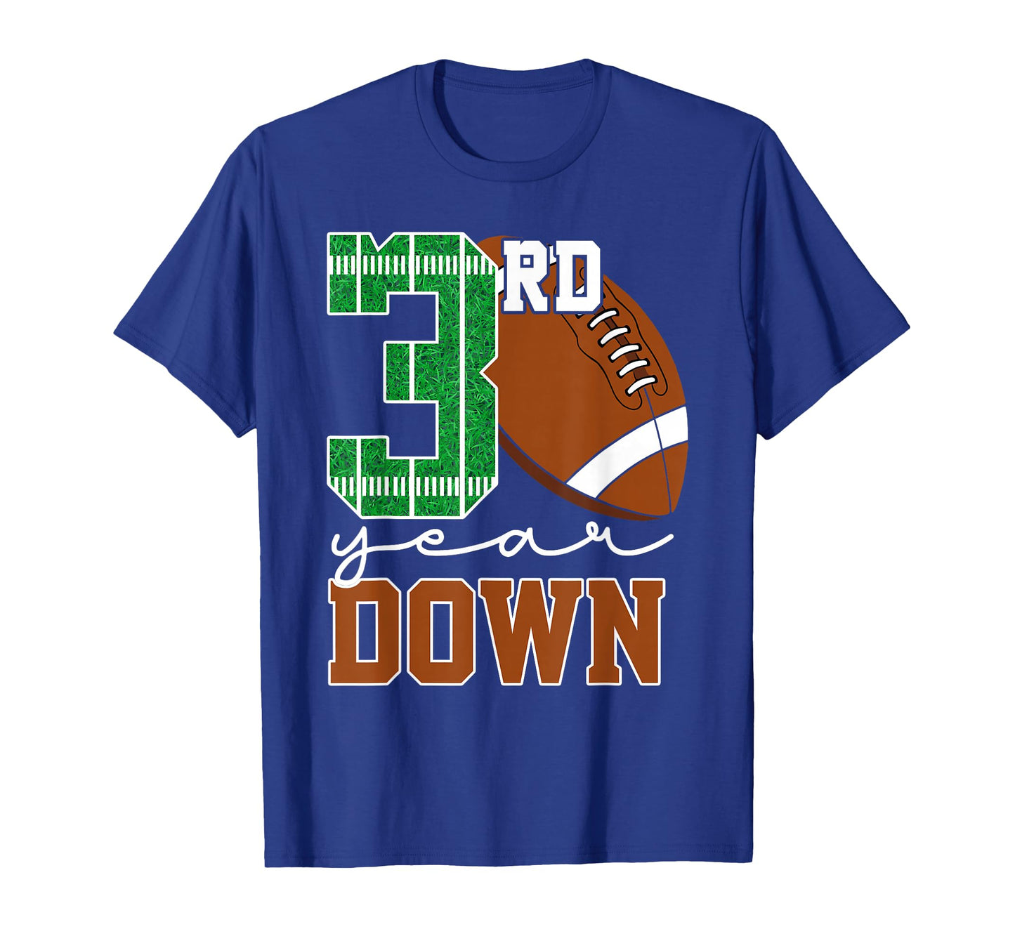 3rd Year Down Football Lover Third Birthday Boy Party T-Shirt