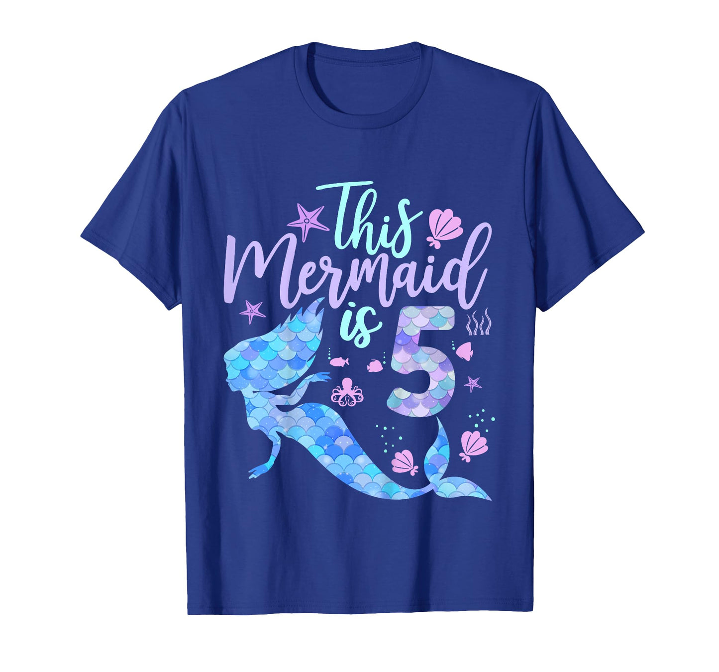 Kids This Mermaid is 5 Birthday Girls Mermaid T-Shirt