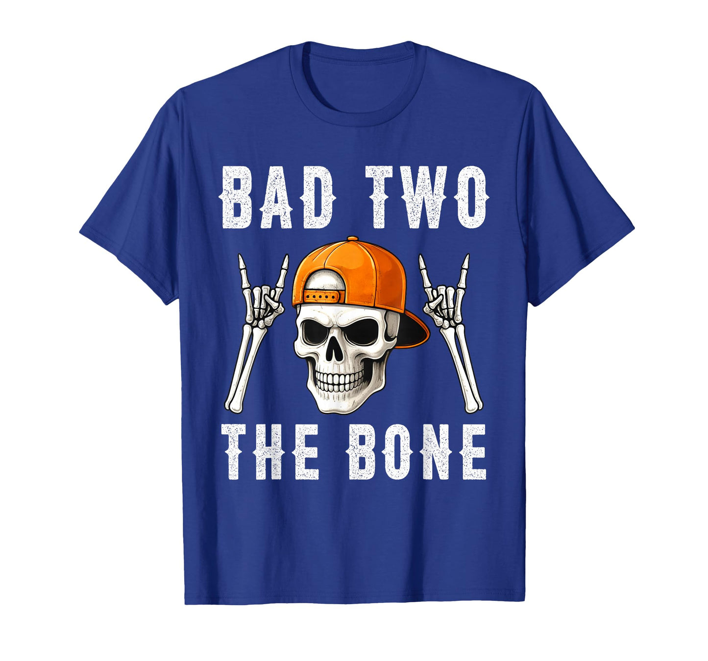 Bad Two The Bone Skull with Cap Halloween 2nd Birthday Boy T-Shirt