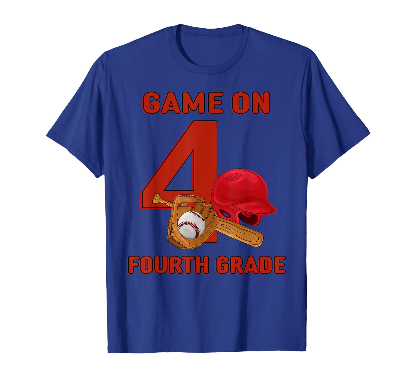 Game On 4th Grade Baseball Kids Boys Back To School Baseball T-Shirt
