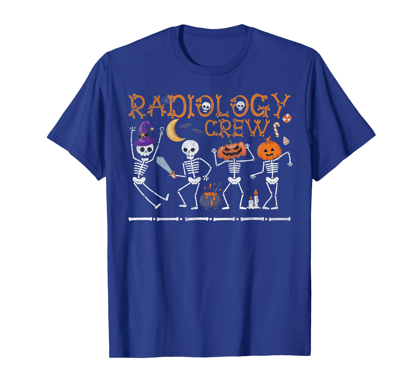 Radiology Crew Dancing Skeleton Funny Halloween Party T-Shirt