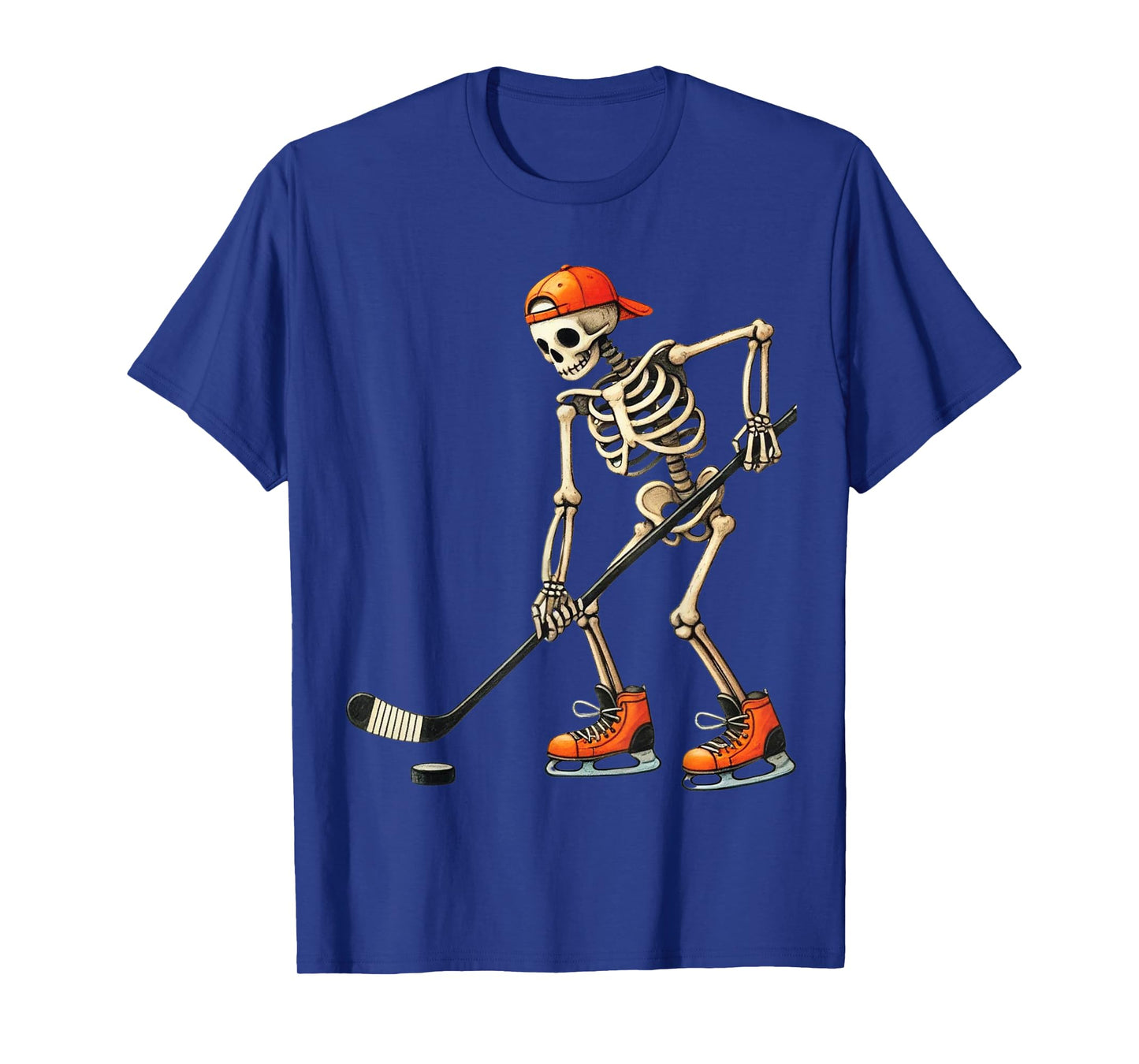 Skeleton Ice Hockey Halloween Costume Men Boys Kids Tee T-Shirt