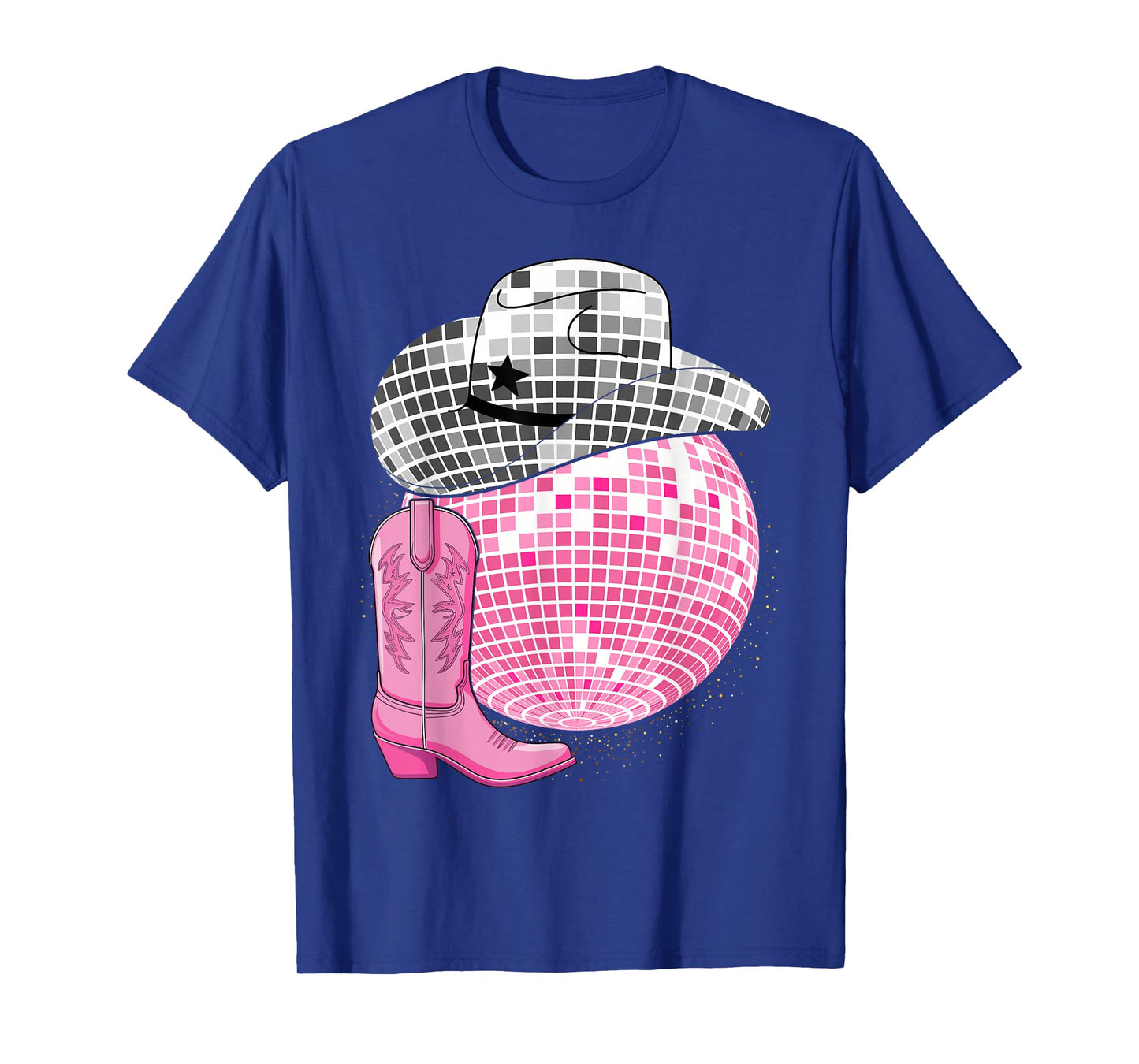 Cowgirl Pink Disco with Cowboy Hat Retro T-Shirt