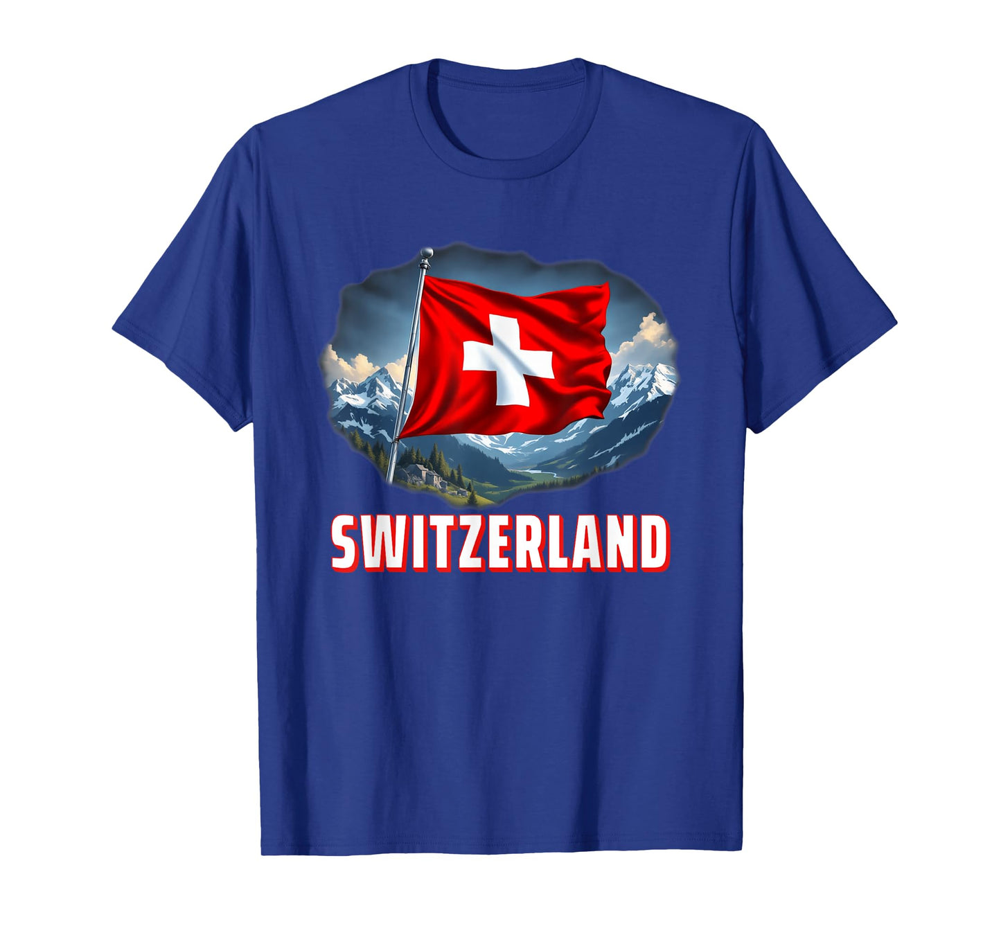 Swiss Flag Of Switzerland Patriotic Men Women Kids T-Shirt