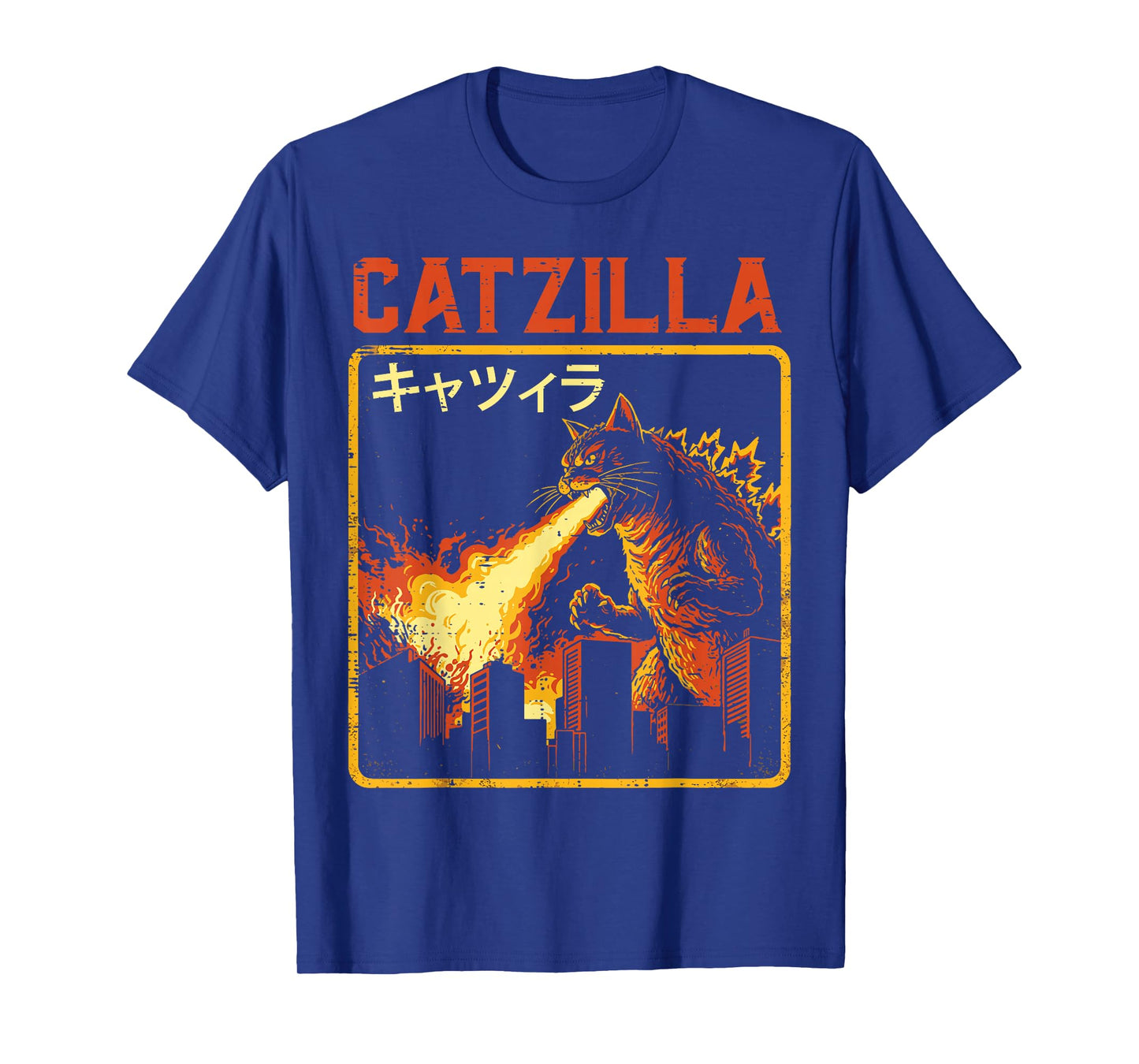 Catzilla Cat Monster Funny Japanese Parody Women Men Kids T-Shirt