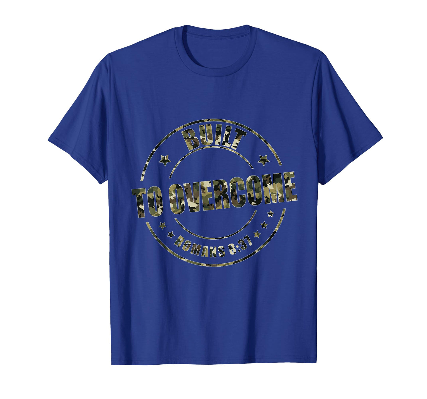 Built to Overcome Camo Christian Workout Scripture Tee T-Shirt