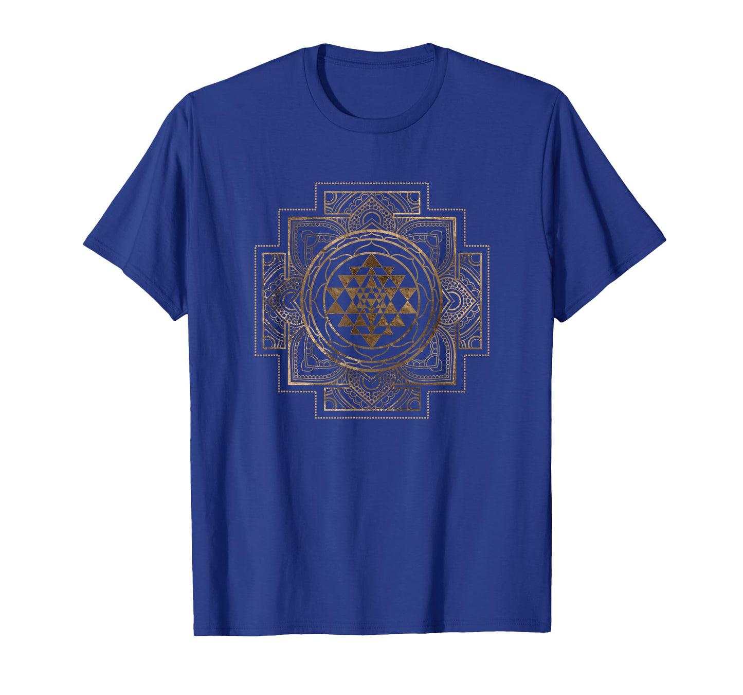 Creativemotions Women's Yoga School Modern Geometry Sri Yantra - Sri Chakra T-Shirt, Black, Small