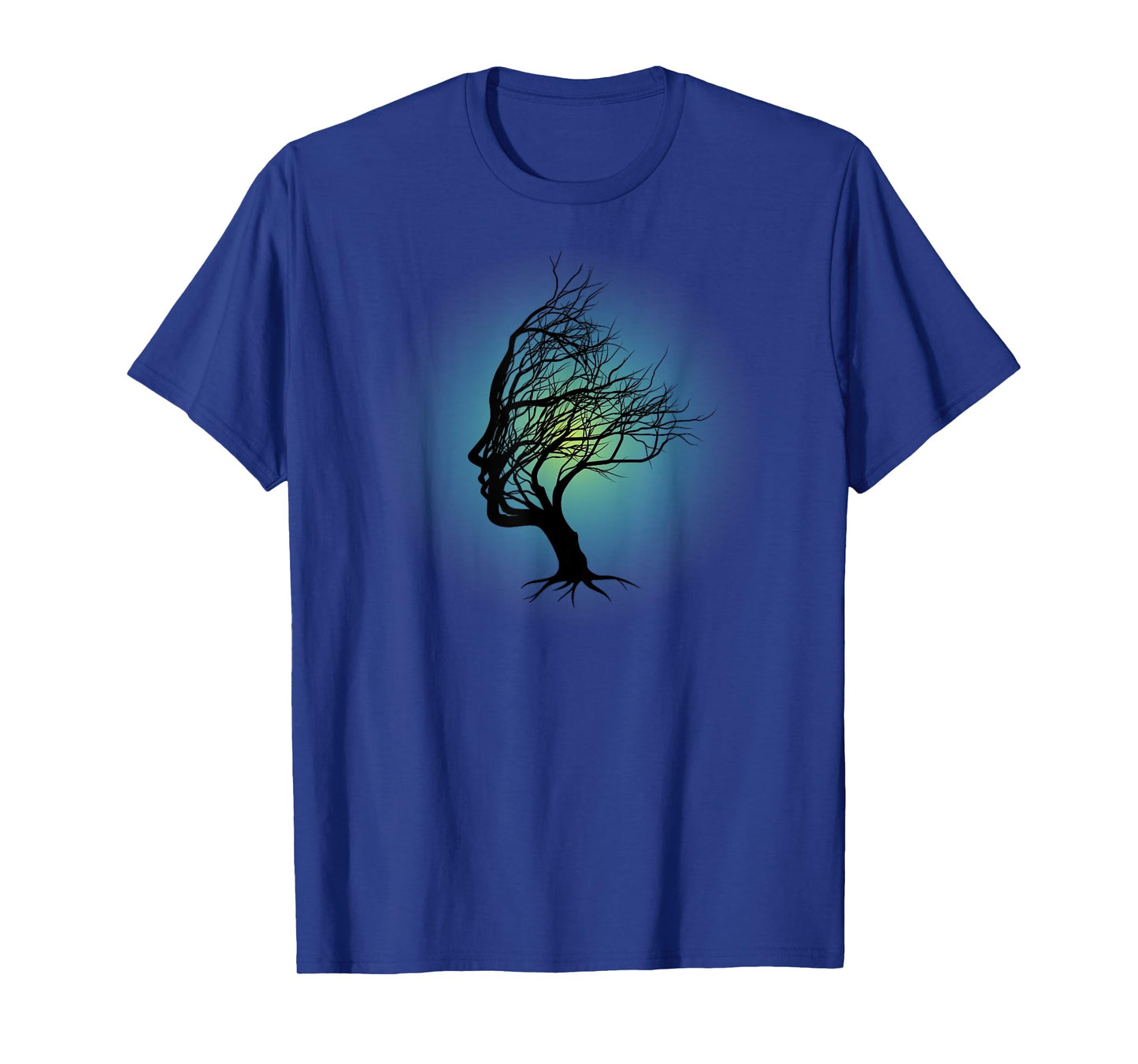 Surreal Tree Of Life Face Silhouette Spiritual Yoga Zen T-Shirt