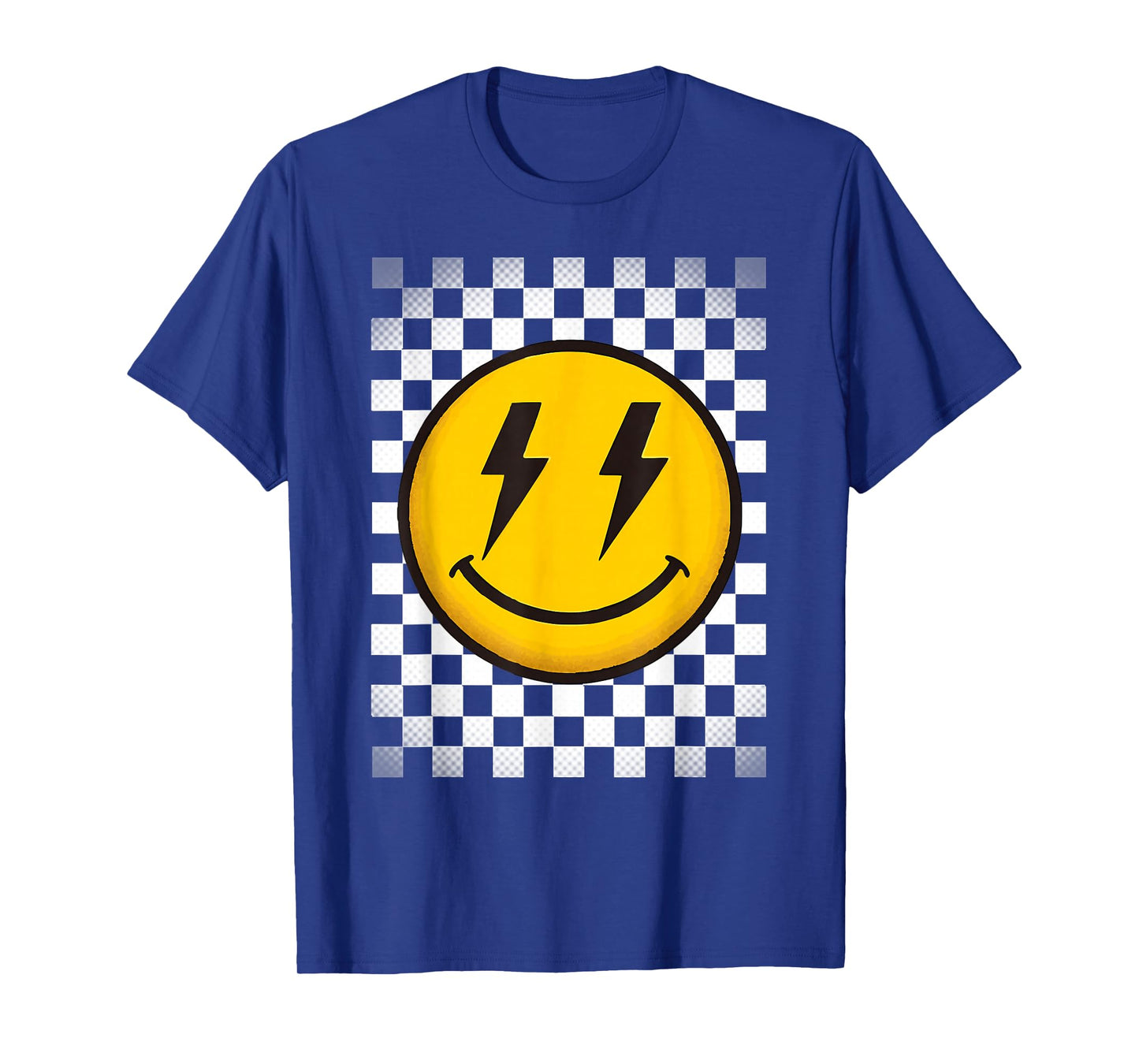 Splendifulous Happy Face Retro Checkerboard Kids Unisex T-Shirt