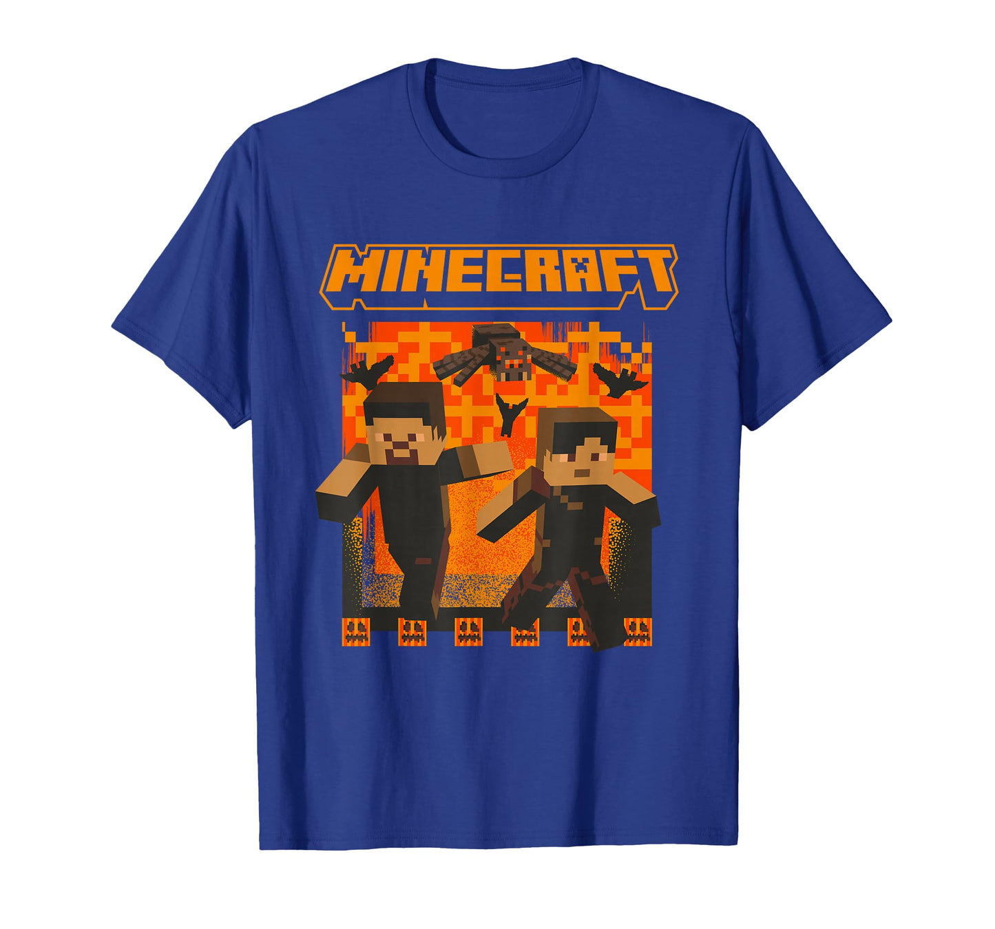 Minecraft Halloween Lava Chase With Spiders T-Shirt