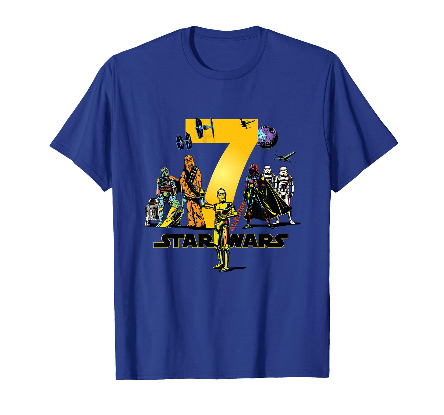 Star Wars Classic Characters Seventh Birthday 7 Years Old T-Shirt